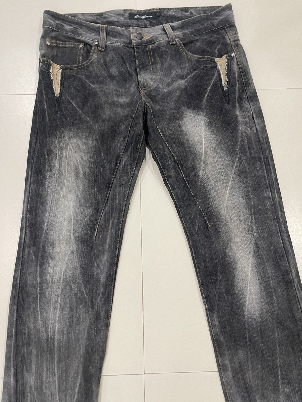 Japanese Brand Hype Flare Jeans Distressed Denim Streetwear Fashion Size US 36 / EU 52 - 6 Thumbnail
