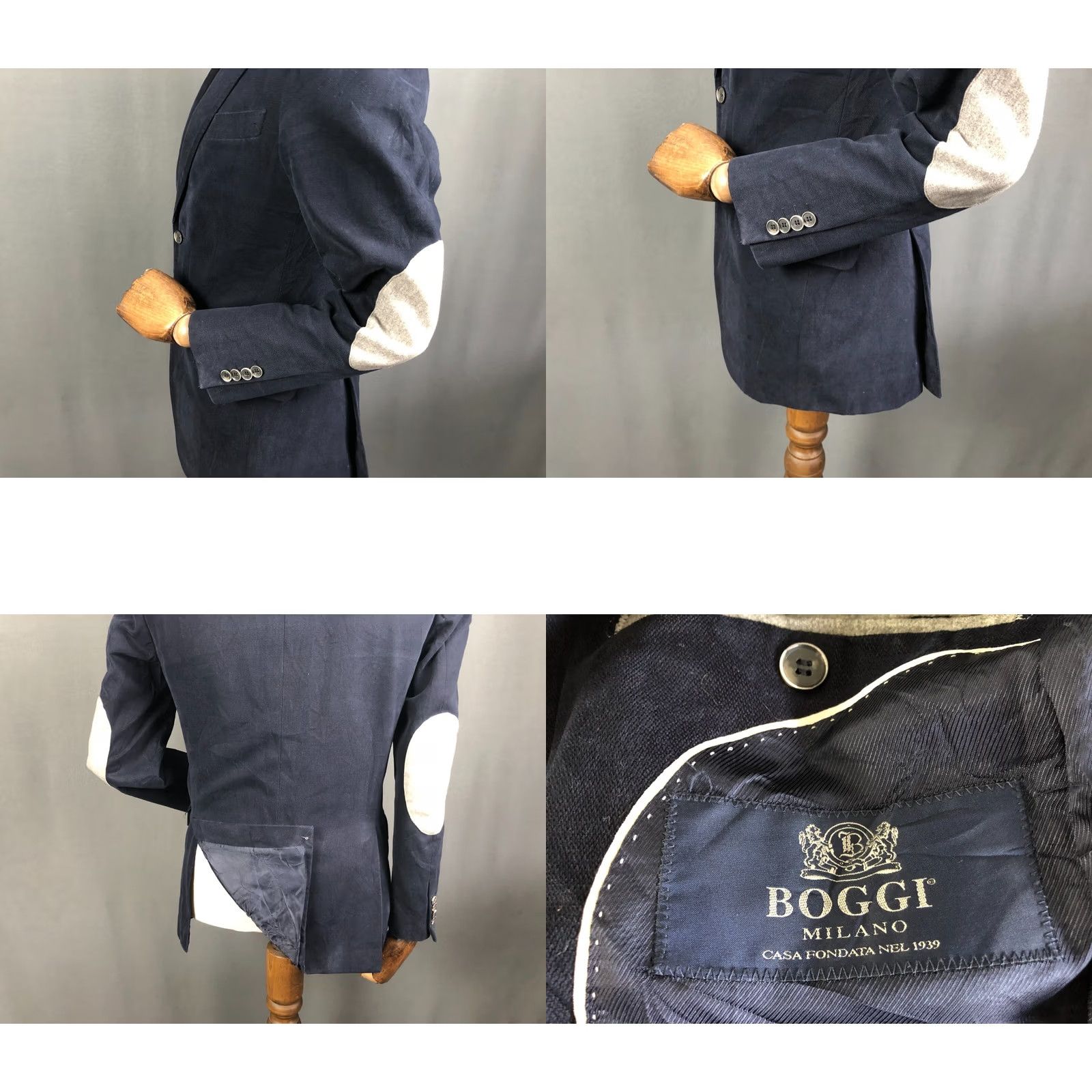 Vintage Boggi Milano Blazer Men's Cotton Dark Blue 46 Blazer Jacket Regular Length Mid-Length Button Closure Casual Vintage: No Size 46R - 8 Thumbnail
