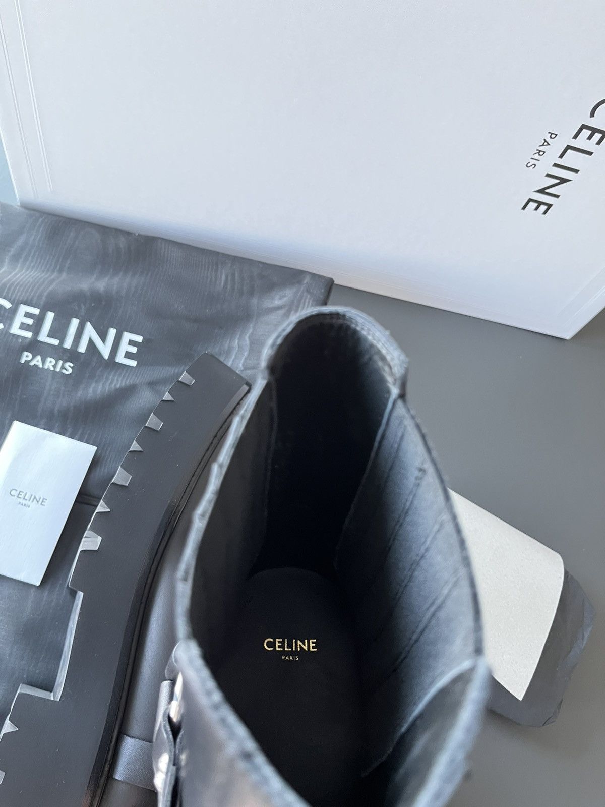 Celine × Hedi Slimane Super Runway Celine Hedi Slimane Biker Chelsea Boots New Size US 11 / EU 44 - 19 Thumbnail