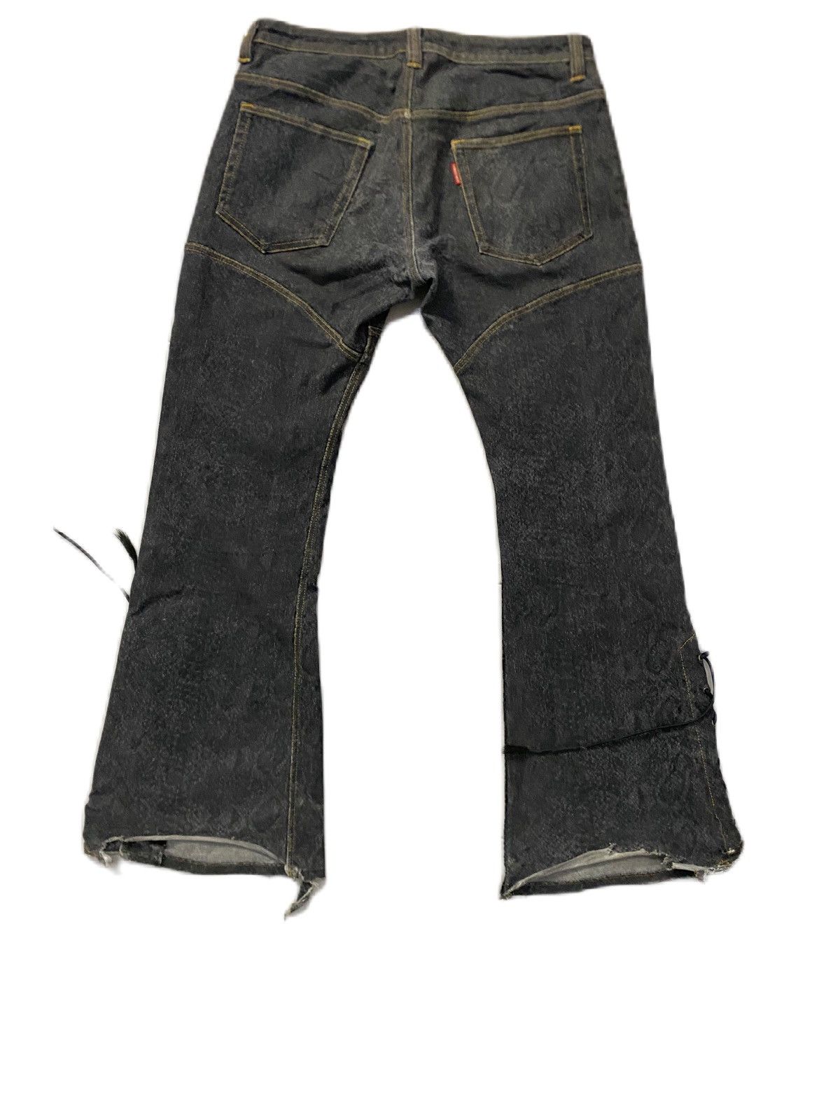 If Six Was Nine TORNADO MART FLARE DENIM LACES BOTTOM DISTRESS Size US 33 - 2 Thumbnail