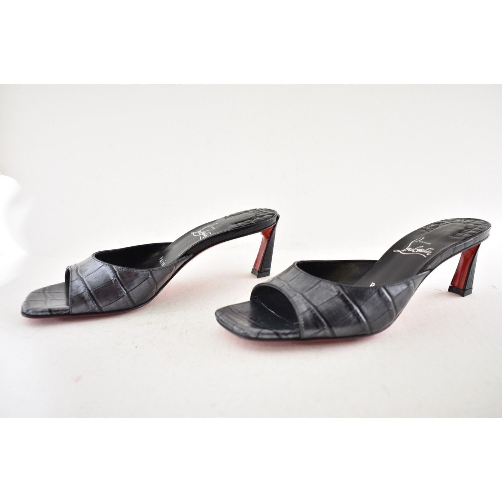 Christian Louboutin Christian Louboutin Condora Mule 55 Black Croc Ali Pump 38 Size US 8 / IT 38 - 11 Thumbnail