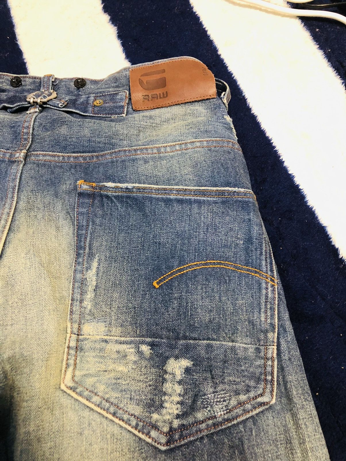 G-Star × Vintage G-Star Distressed Style Denim Jeans (1) Size US 30 / EU 46 - 19 Thumbnail