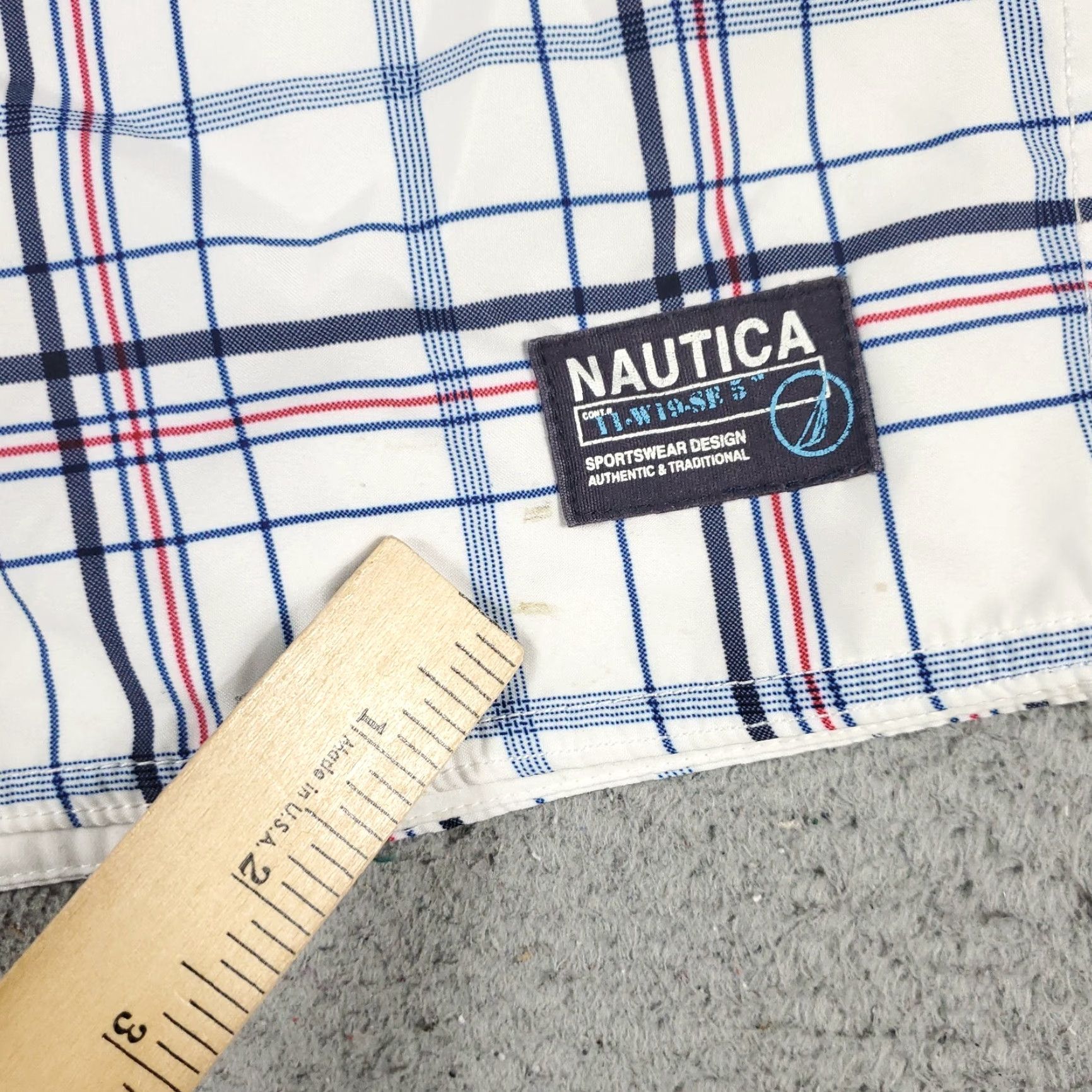 Nautica Nautica Shorts 32 White Blue Plaid Tropical Beach Surf Trunks Mens Bottom Navy? Size US 32 / EU 48 - 6 Thumbnail