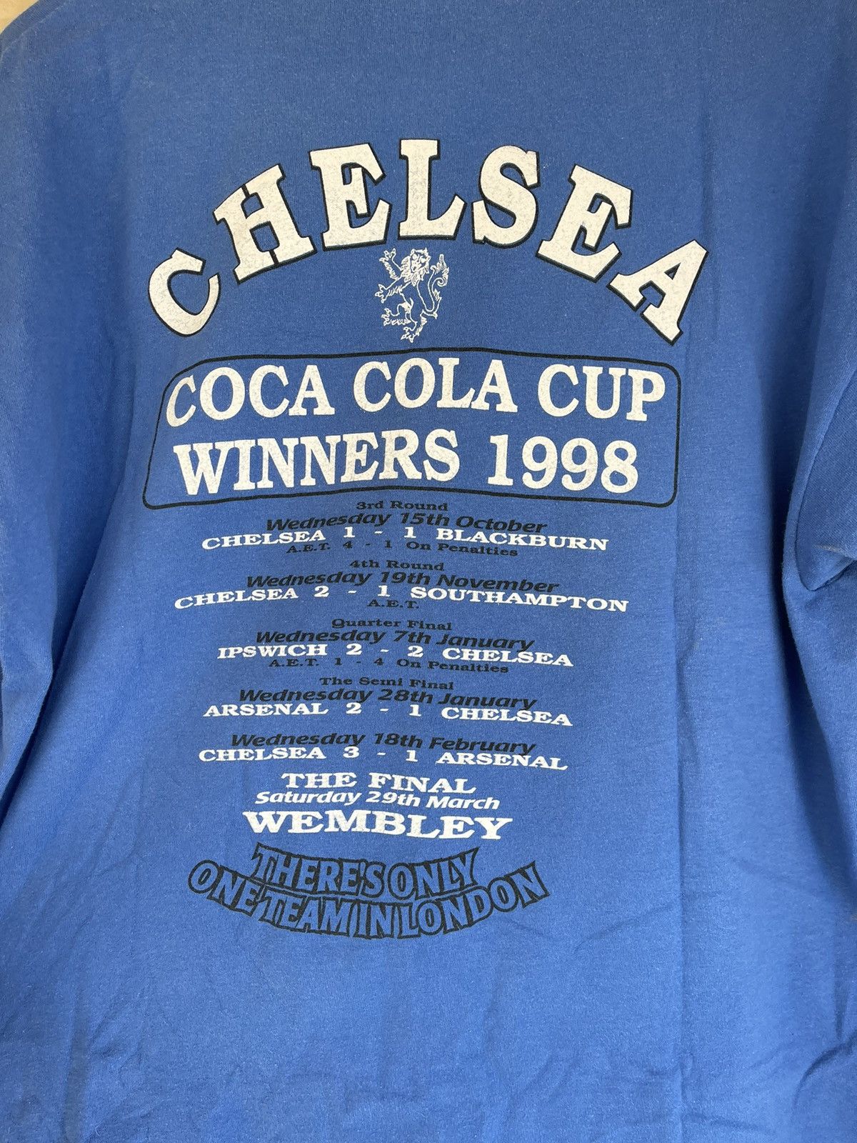 Chelsea Soccer 1998 Chelsea Vintage Coca Cola Cup Winners t-shirt rare Size US XL / EU 56 / 4 - 8 Thumbnail