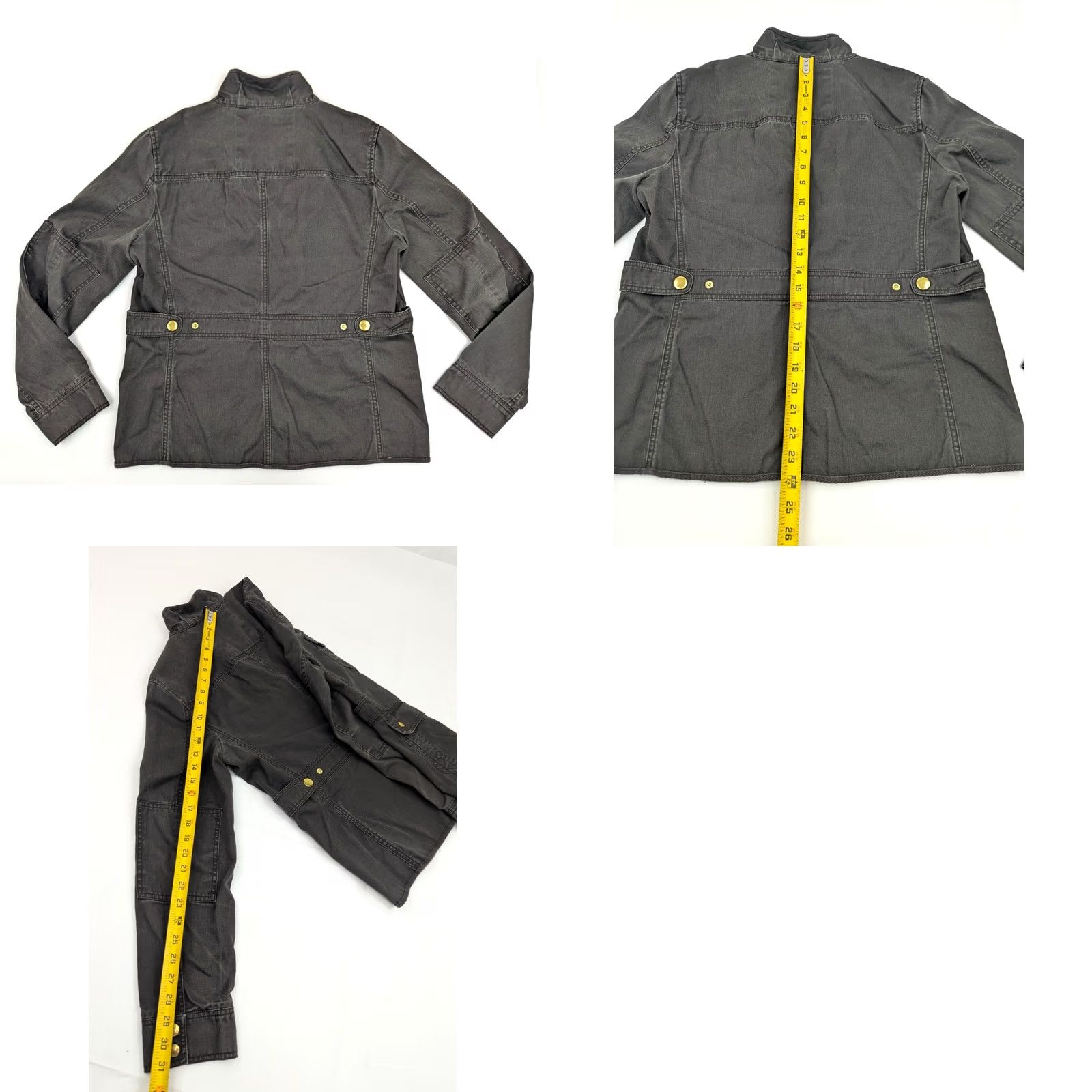 J.Crew J. Crew Field Jacket M Olive Green Cotton Relaxed Boyfriend w Gold Snaps Women Size M / US 6-8 / IT 42-44 - 8 Thumbnail