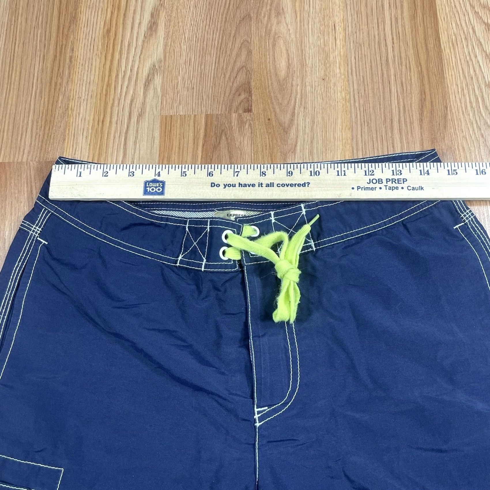 Express Express Shorts Mens 30 Navy Blue Drawstring Swim Trunks Beach Polyester Blend Nylon Polyester Size US 30 / EU 46 - 4 Thumbnail