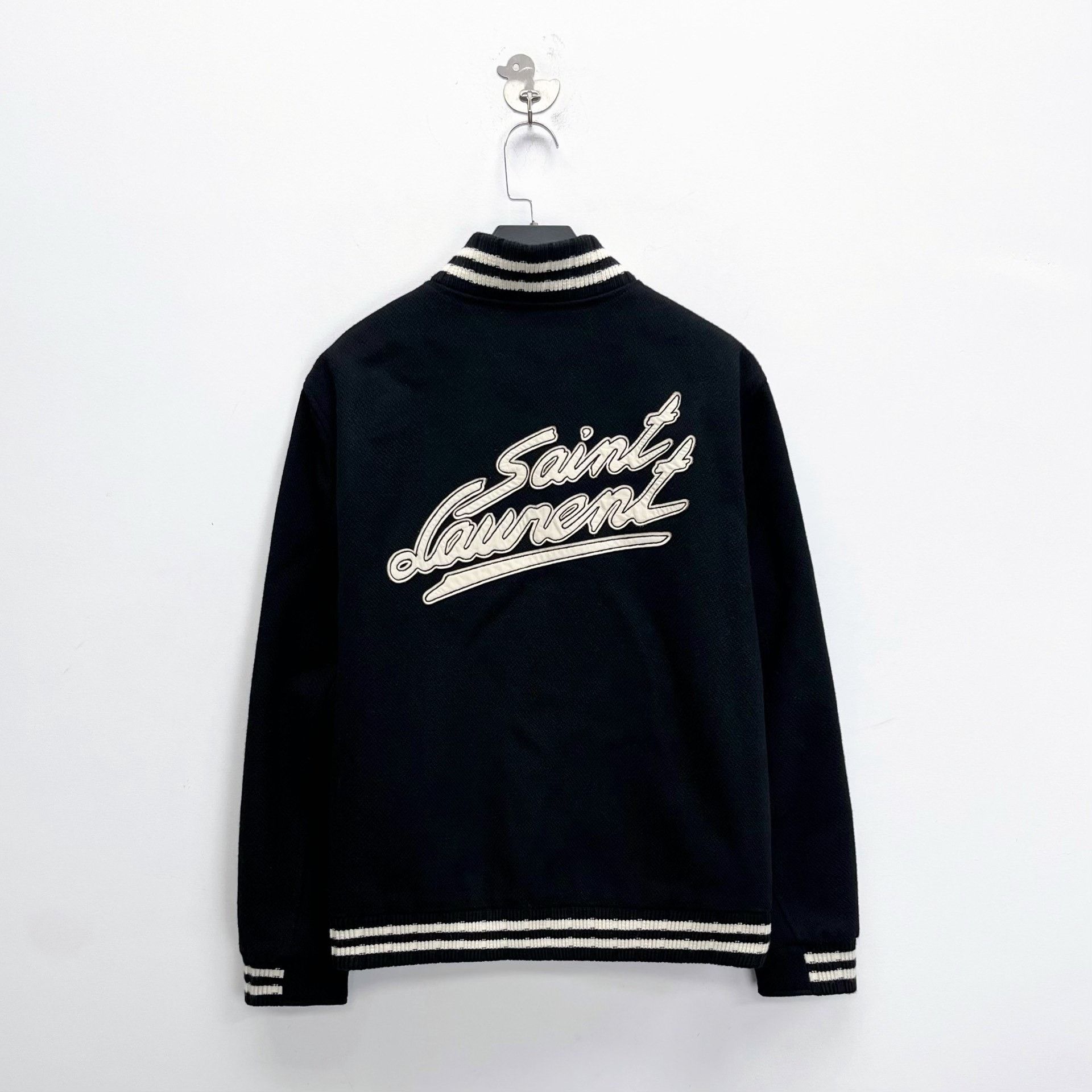 Saint Laurent Paris Saint Laurent Black White Striped Logo Jacket Size US L / EU 52-54 / 3 - 1 Thumbnail