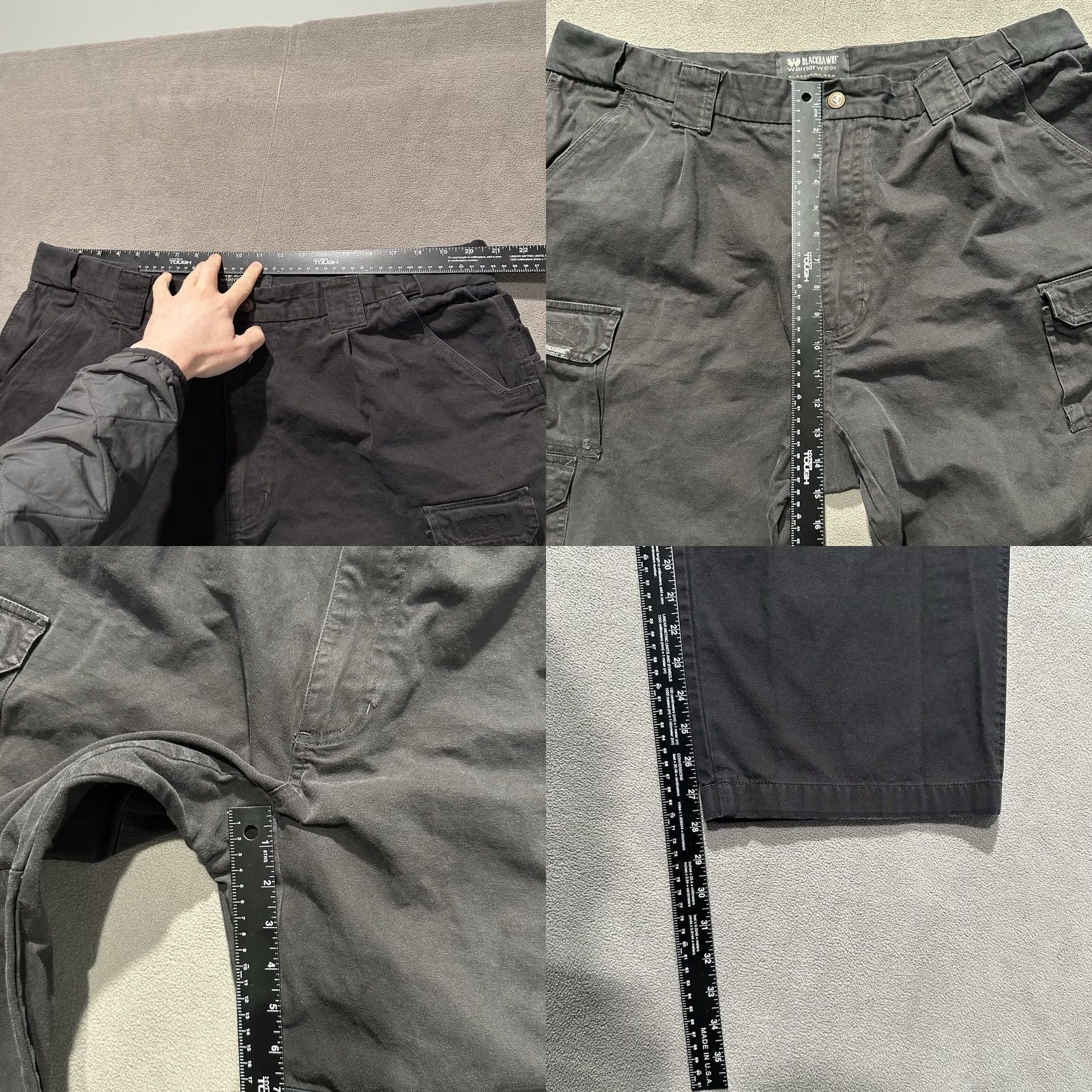 Vintage BLACKHAWK! Pants Men 44x30 Black Ripstop Canvas Cargo Pocket Workwear Casual Cargo Pants Mens 41x28 Inseam 28 Size US 44 / EU 60 - 8 Thumbnail