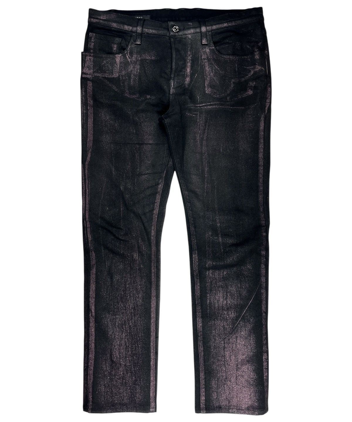 AW09 Gucci Foil Bruise Waxed Coated Skinny Denim Jeans