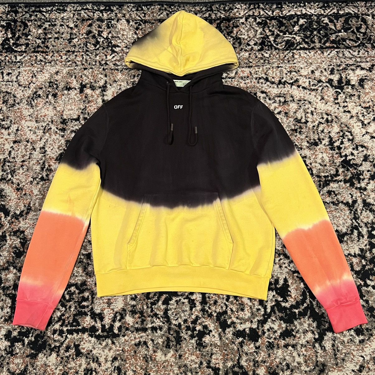 image of Off White Hot Tye-Dye Hoodie Size: Large in Gradient, Men's