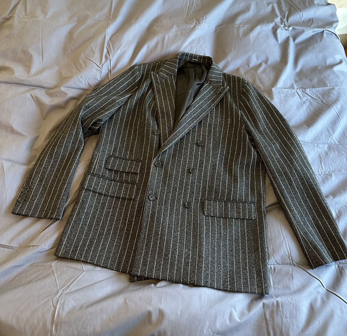 Double Breasted Pinstripe Blazer