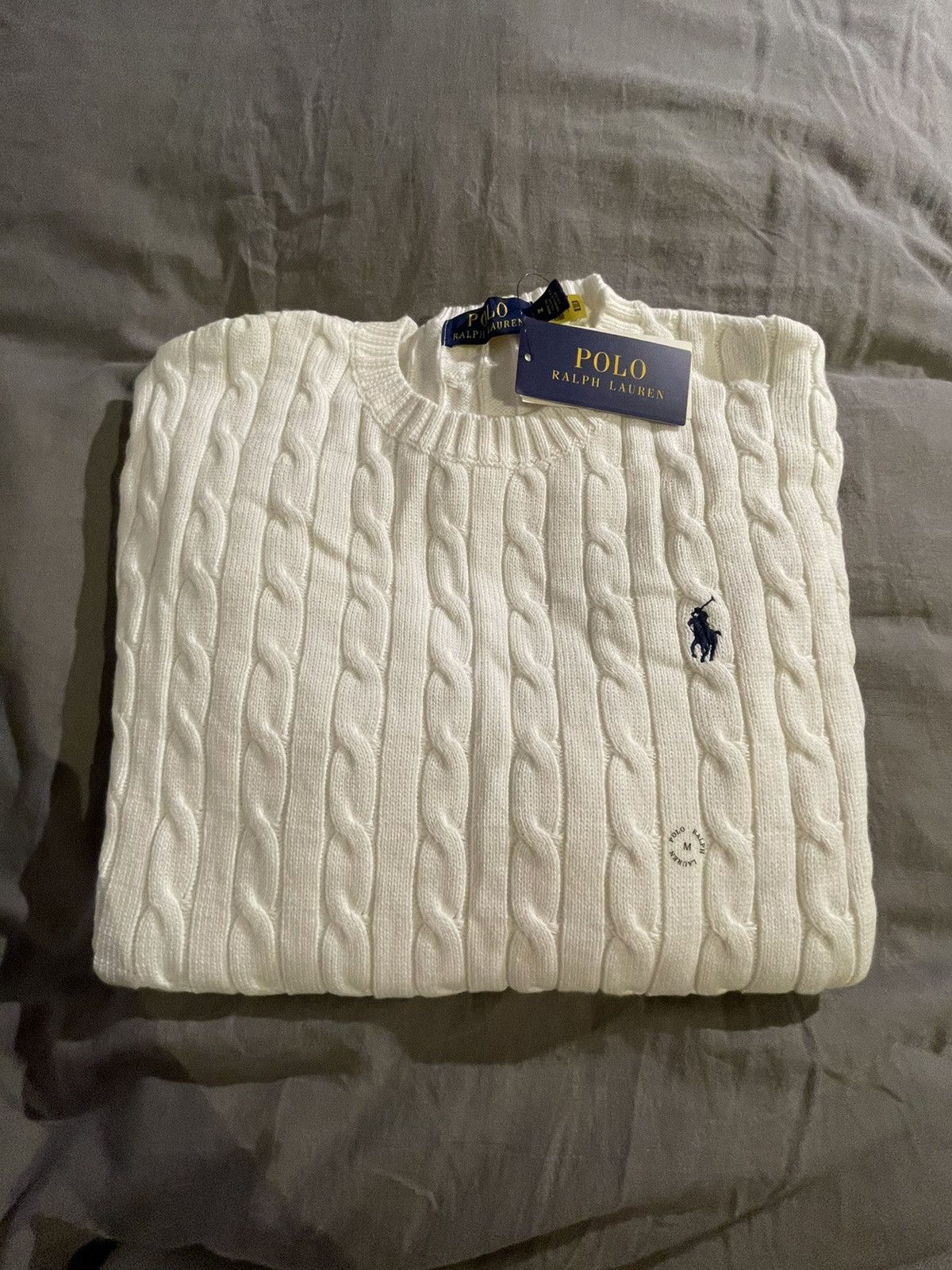 image of Polo Ralph Lauren Ralph Laurent Knit Sweater in White, Men's (Size Medium)