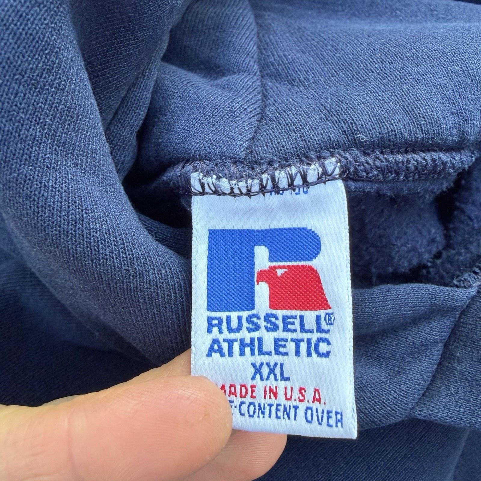 Russell Athletic Vintage 90s Russell Athletic Navy Blue Hoodie XXL Kanye West Size US XXL / EU 58 / 5 - 4 Thumbnail