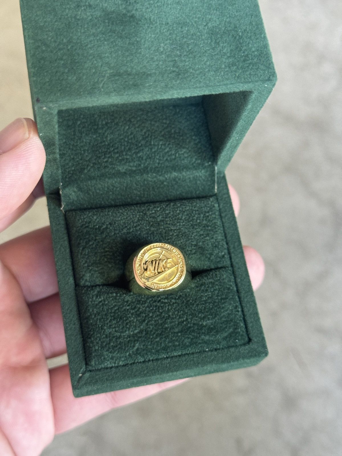 Size 6 Nike Basketball Signet Ring 18k Gold Plated