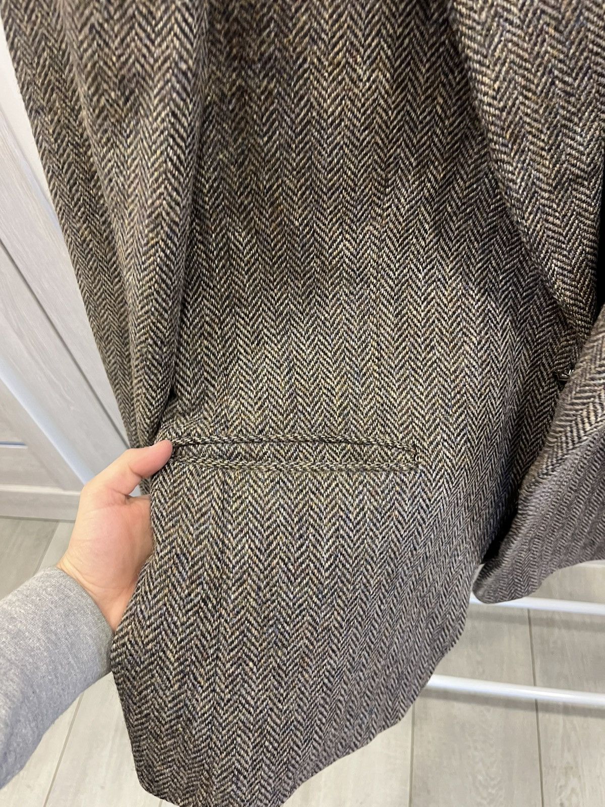 Harris Tweed VINTAGE Harris Tweed Mens Gray Wool Handwoven Made in USA Size 42R - 4 Thumbnail