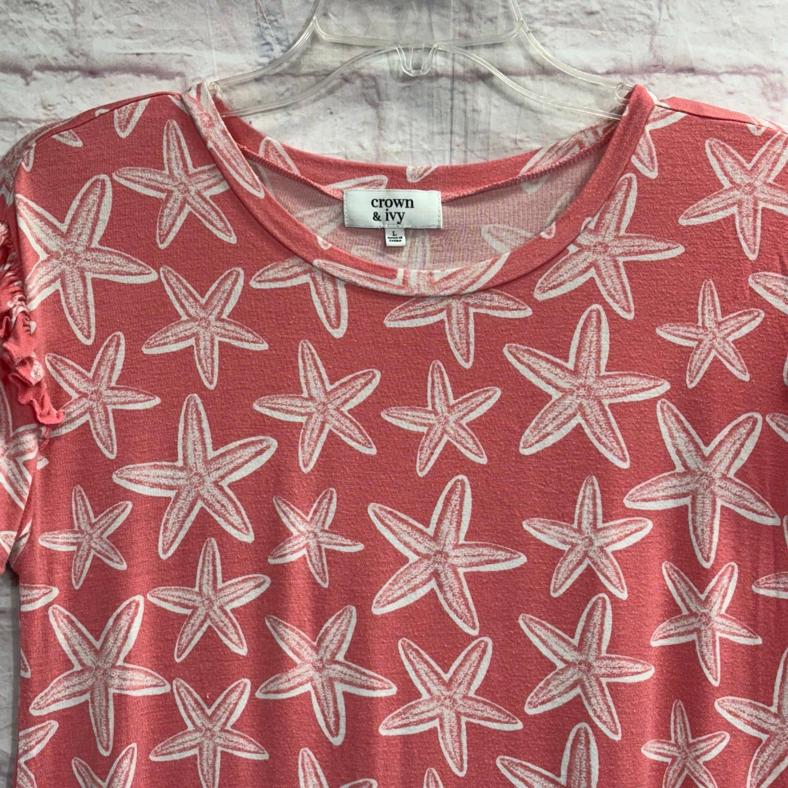 Other Crown & Ivy Starfish Print Large Nightgown Size ONE SIZE - 2 Thumbnail