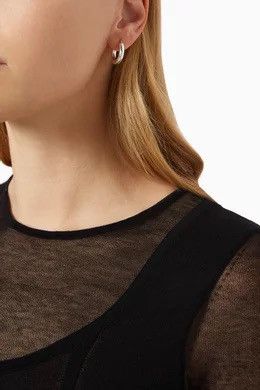 Bottega Veneta Daniel Lee Classic Sterling Silver Hoop Earrings Size ONE SIZE - 1 Thumbnail