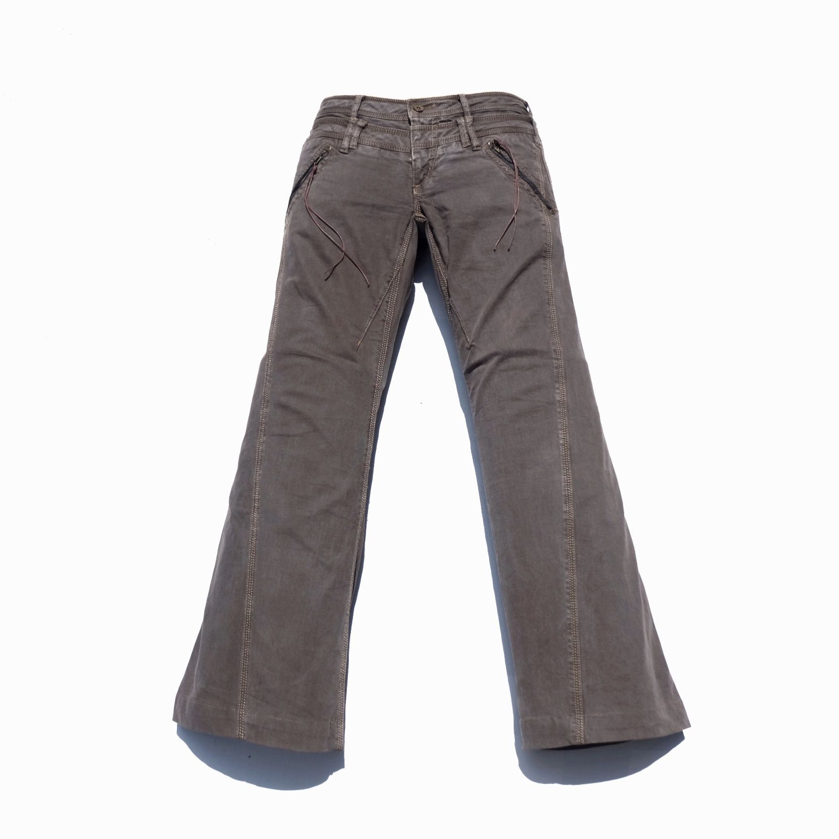 image of Ppfm x Tete Homme Flamingofirm Double Waist Flare Pants in Ash Grey, Men's (Size 28)