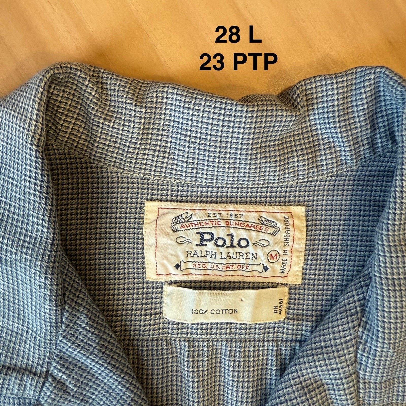 Polo Ralph Lauren × Vintage Vintage Polo Ralph Lauren Loop Collar Shirt M Blue Cotton Size US M / EU 48-50 / 2 - 6 Thumbnail