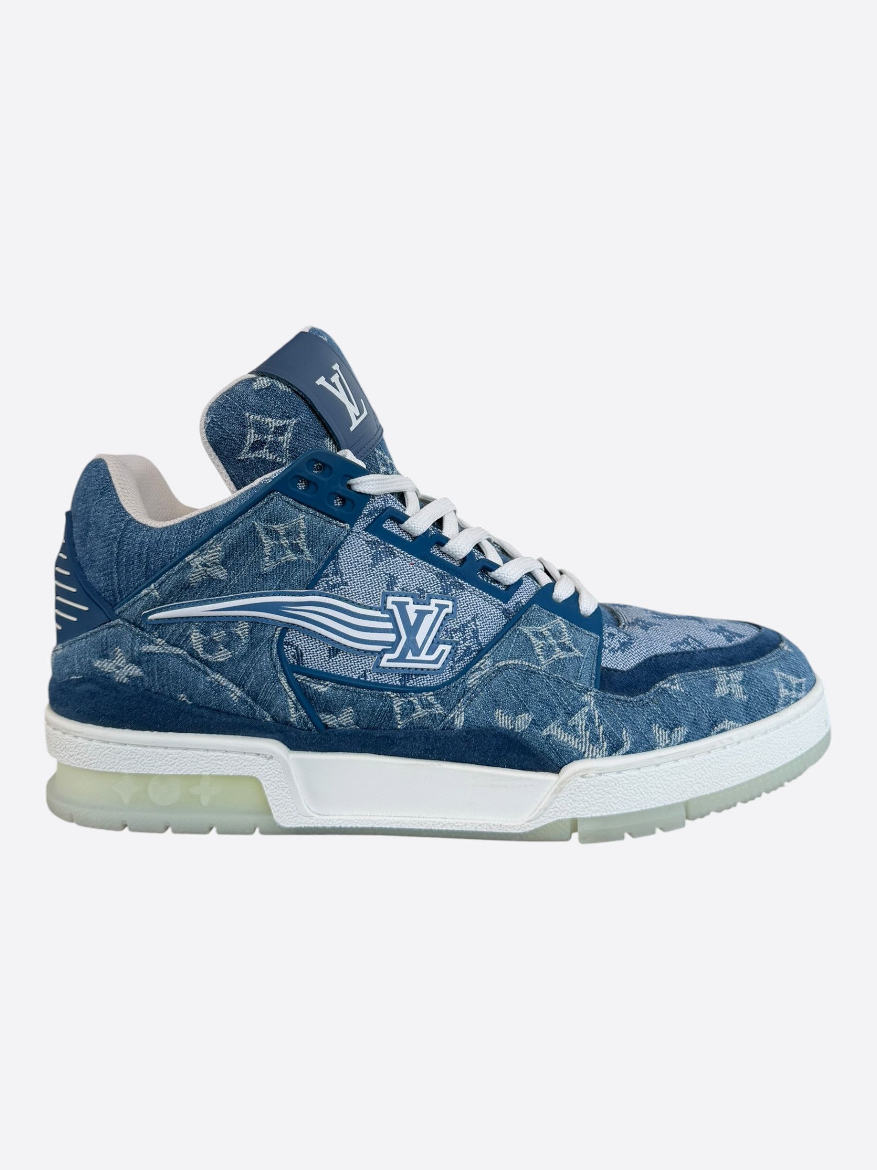 Louis Vuitton Louis Vuitton Denim Monogram Mid Top Trainers Size US 9 / EU 42 - 1 Thumbnail