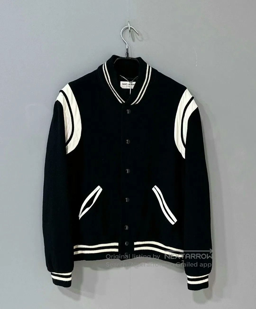 Saint Laurent Paris black and white classic baseball jacket. Size US L / EU 52-54 / 3 - 1 Thumbnail