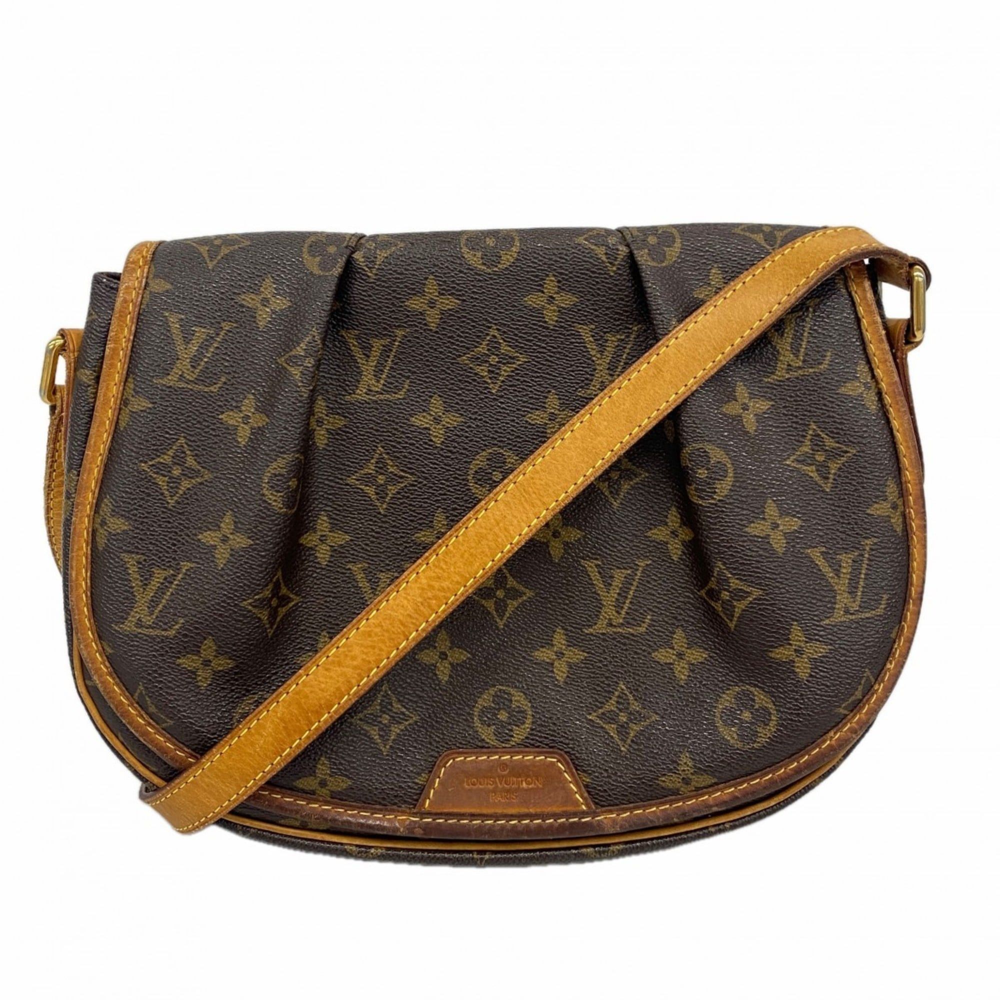 Louis Vuitton Monogram Menilmontant PM Shoulder Bag M40474 Brown Women's