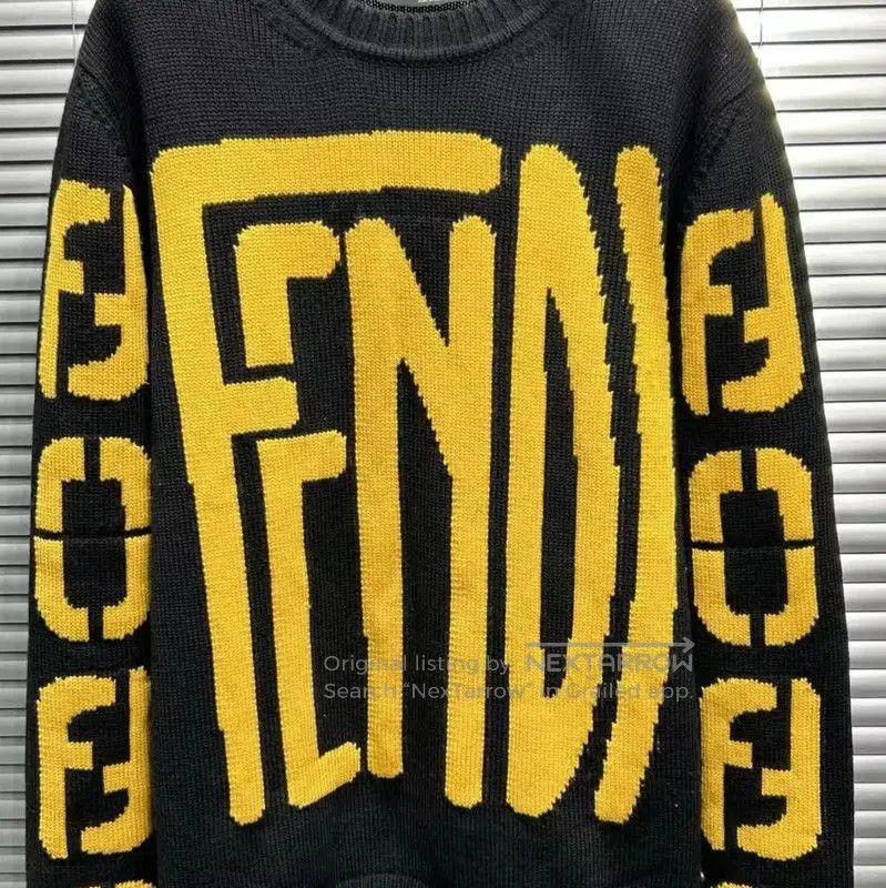 Fendi Fendi Black Wool Knit Sweater for Men . Size US M / EU 48-50 / 2 - 3 Thumbnail