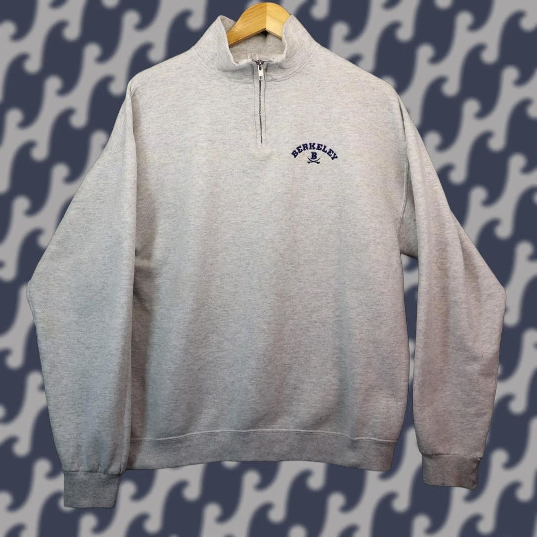 Jerzees Berkeley 1/4 Zip Fleece Reverse Vtg Men Medium Rare y2k 90s Jacket Size US M / EU 48-50 / 2 - 1 Thumbnail