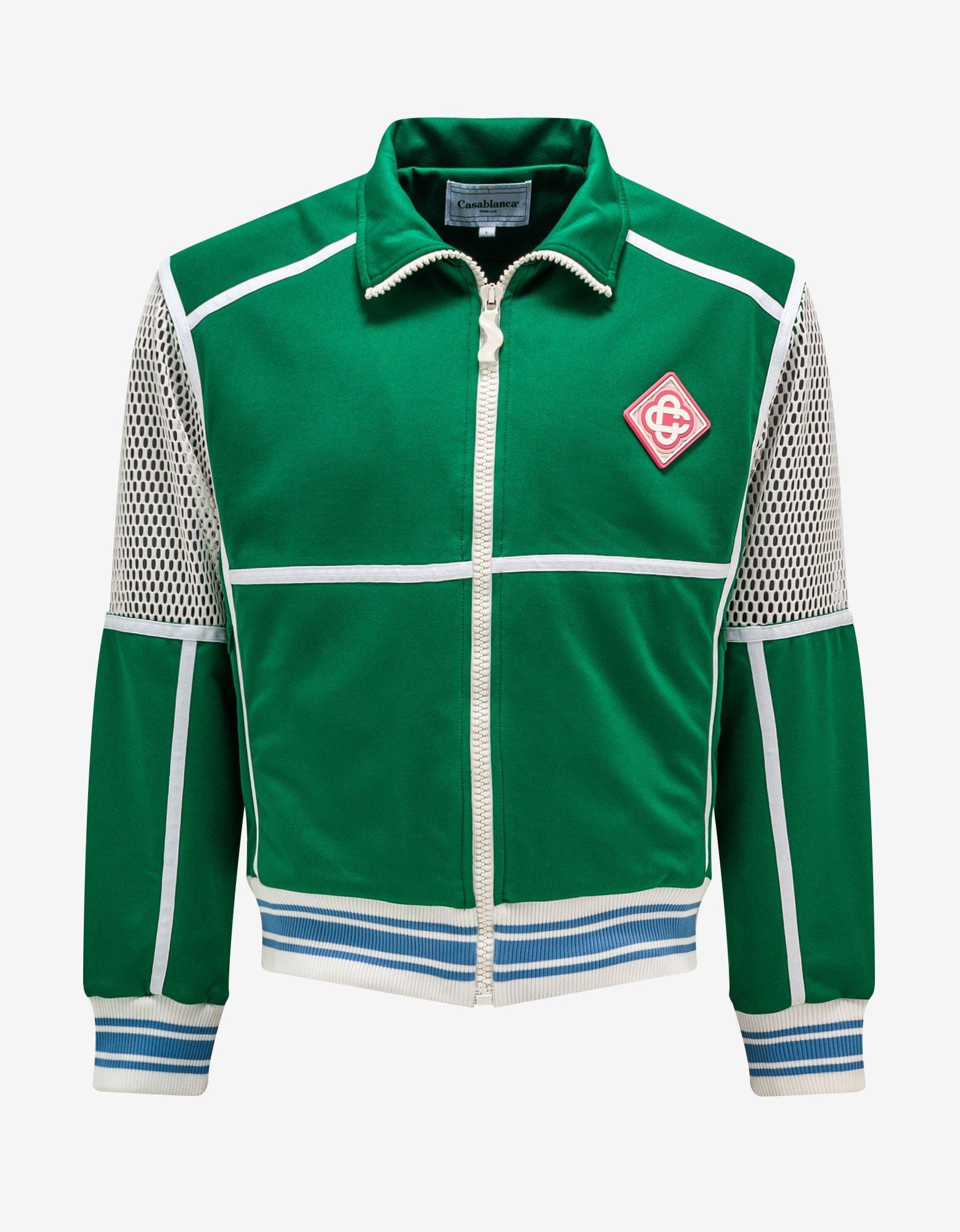 Casablanca Green Interlock Mesh Track Jacket Size US S / EU 44-46 / 1 - 1 Thumbnail