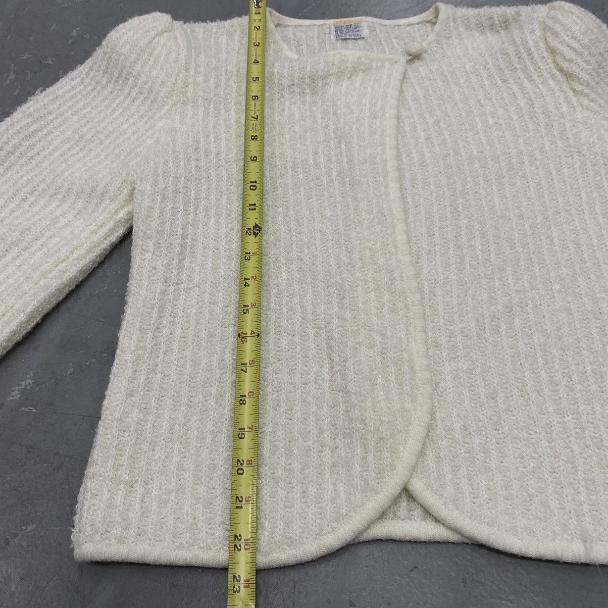 Japanese Brand × Kapital × Vintage Vtg 70s 80s Knit Puffy Chunky Cream Button Cardigan Coquette Size L / US 10 / IT 46 - 3 Thumbnail