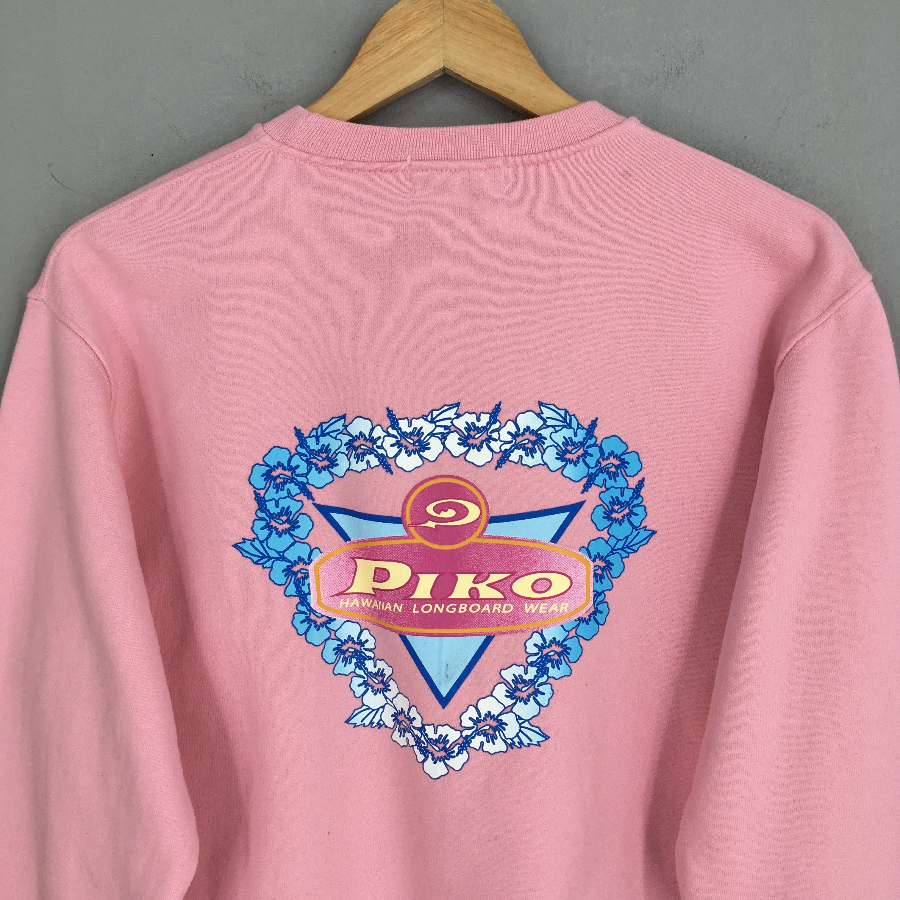 NCAA Vintage Piko Longboard Surfing Pink Sweatshirt Medium Size M / US 6-8 / IT 42-44 - 8 Thumbnail