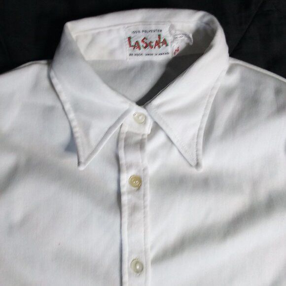 Other Vintage La Scala Polyester Disco Shirt White Size L / US 10 / IT 46 - 1 Thumbnail