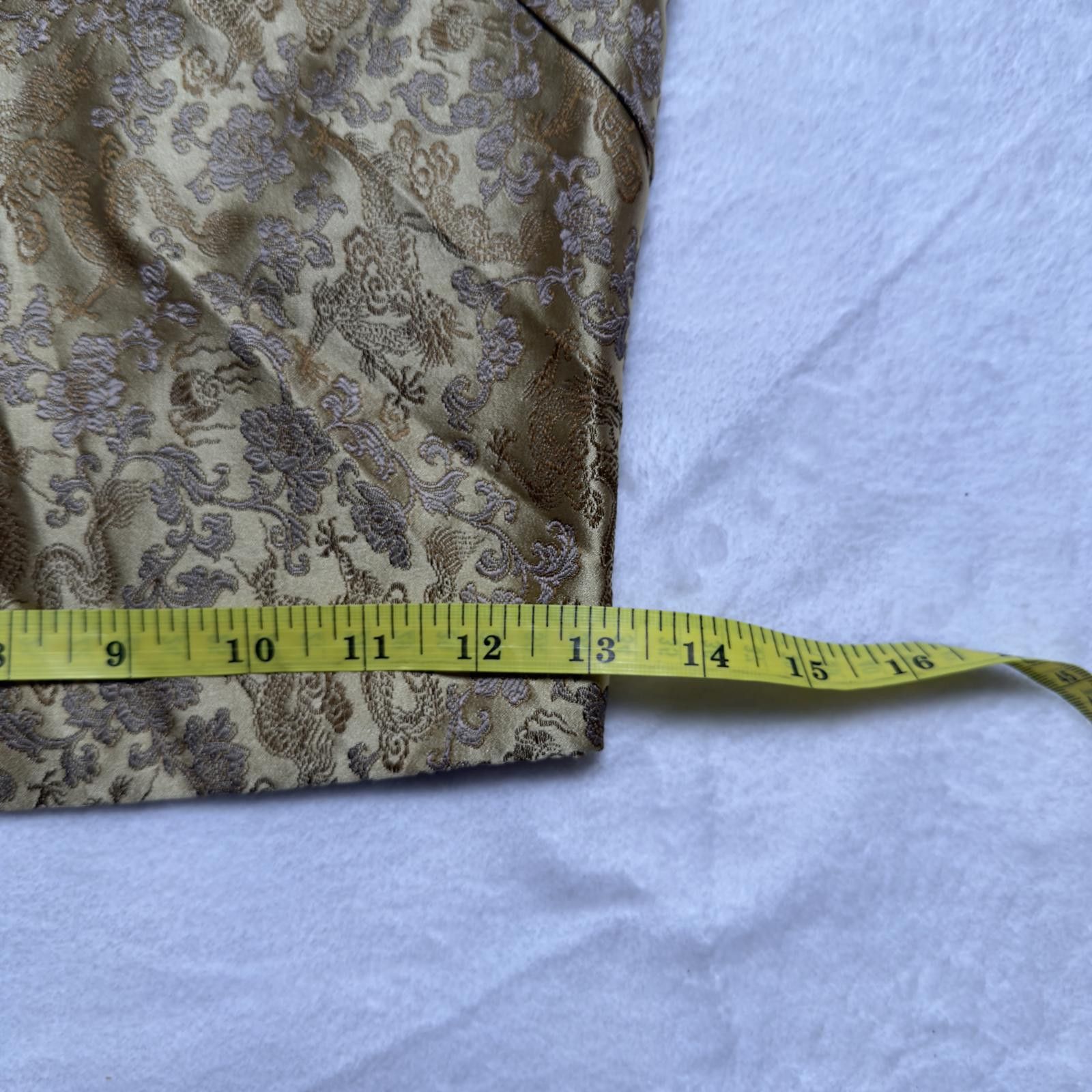 Unknown London Gold Dragon Chinese Jacquard Tie Back Top Y2K Whimsigoth Size L / US 10 / IT 46 - 3 Thumbnail