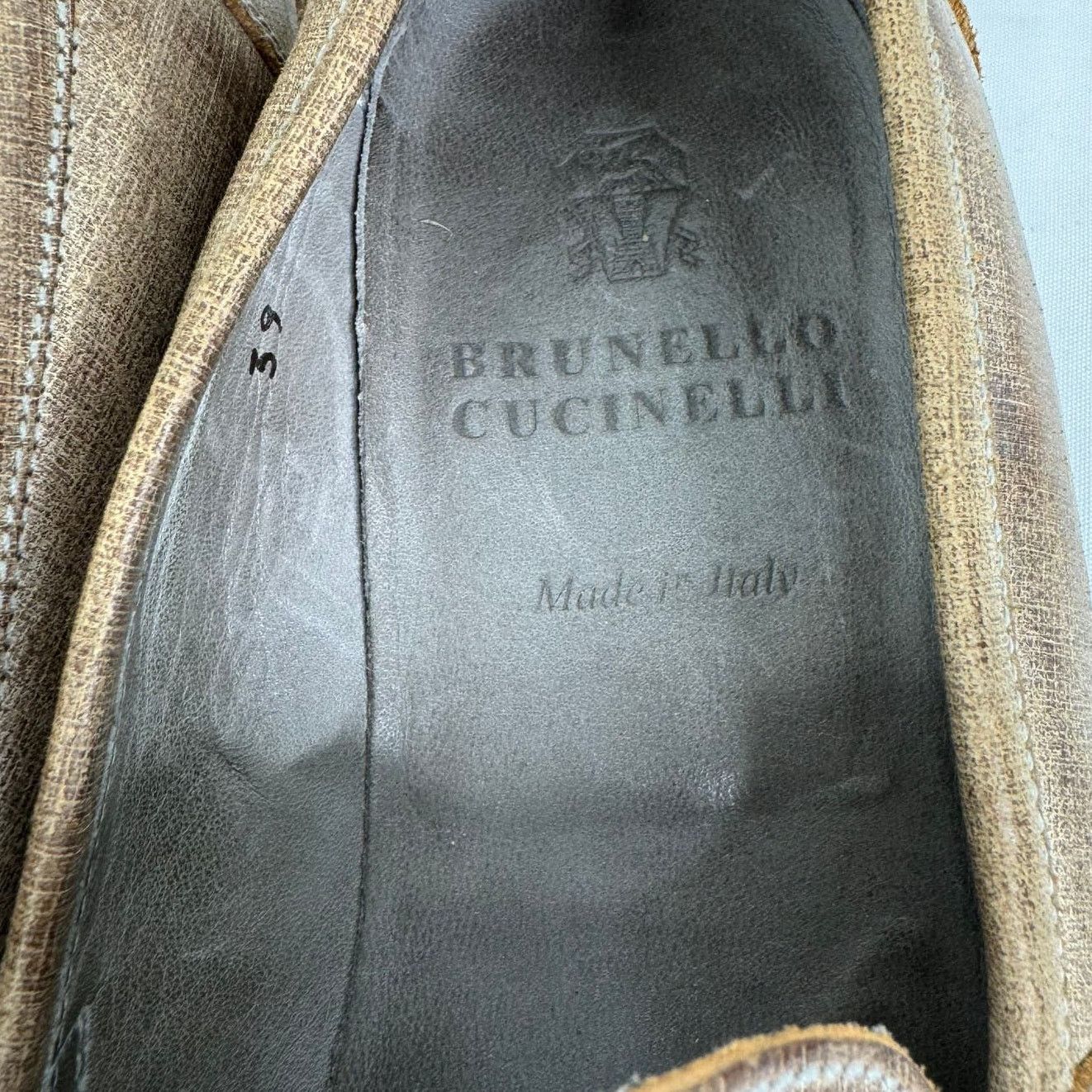Brunello Cucinelli BRUNELLO CUCINELLI Leather Whipstitch Trim Brown Loafers Size US 6 / EU 39 - 13 Thumbnail