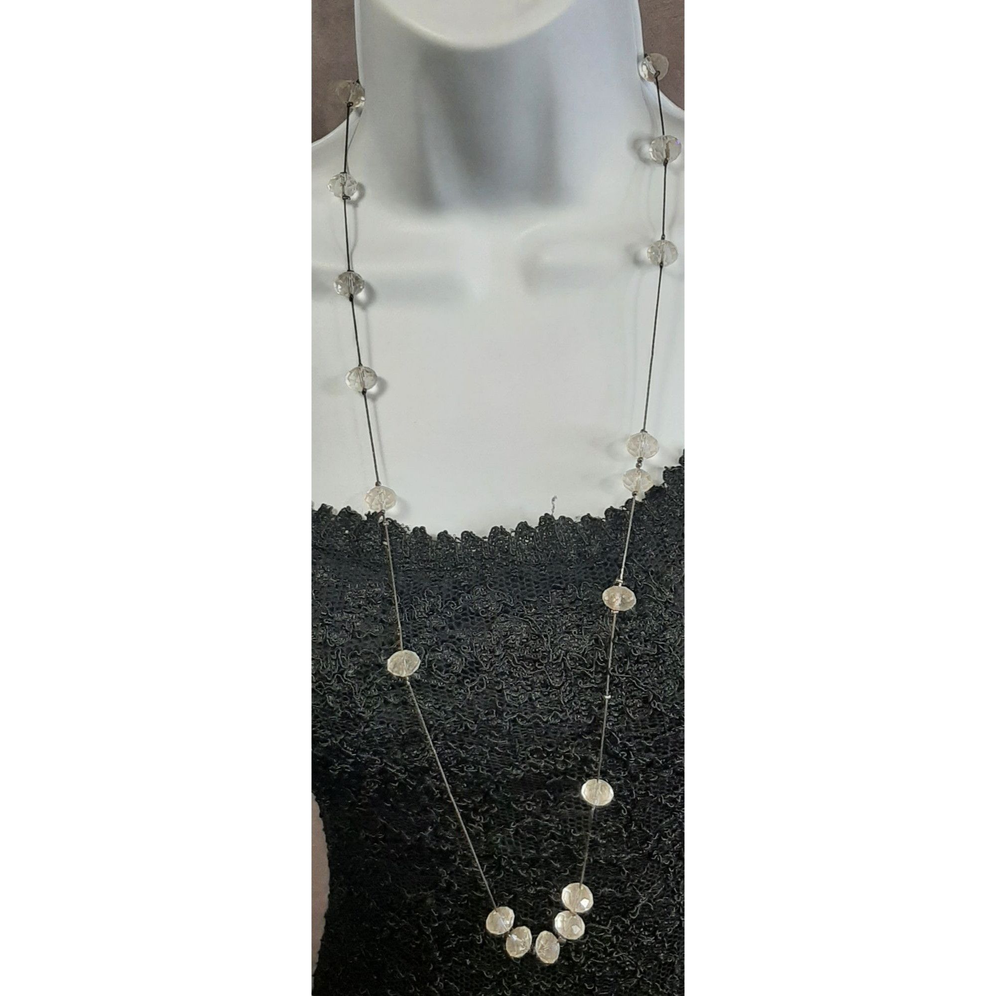Other Elegant Abstract Crystal Beaded Station Necklace Size ONE SIZE - 1 Thumbnail