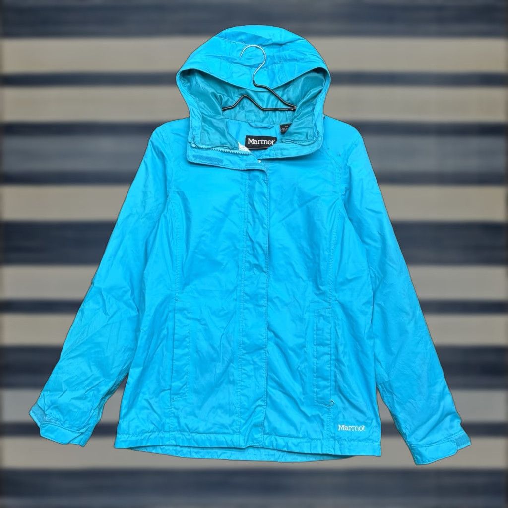 Marmot Marmot Womens Jacket Windbreaker Coat Water Proof Hooded Full Zip Blue Size S Regular Outdoor Rain Windbreaker Jacket Womens Size S / US 4 / IT 40 - 1 Thumbnail