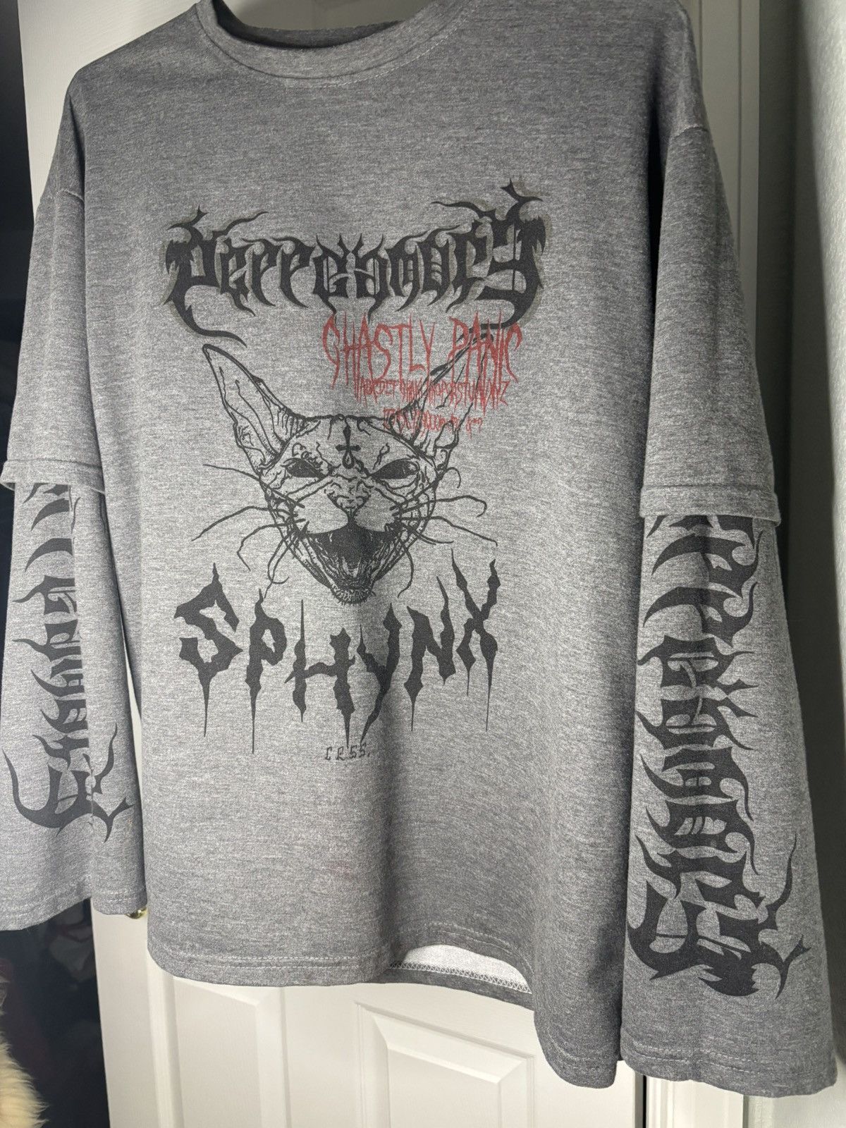 Other Grey Metal Band Themed Double Layer Long Sleeve T Shirt Size US L / EU 52-54 / 3 - 3 Thumbnail