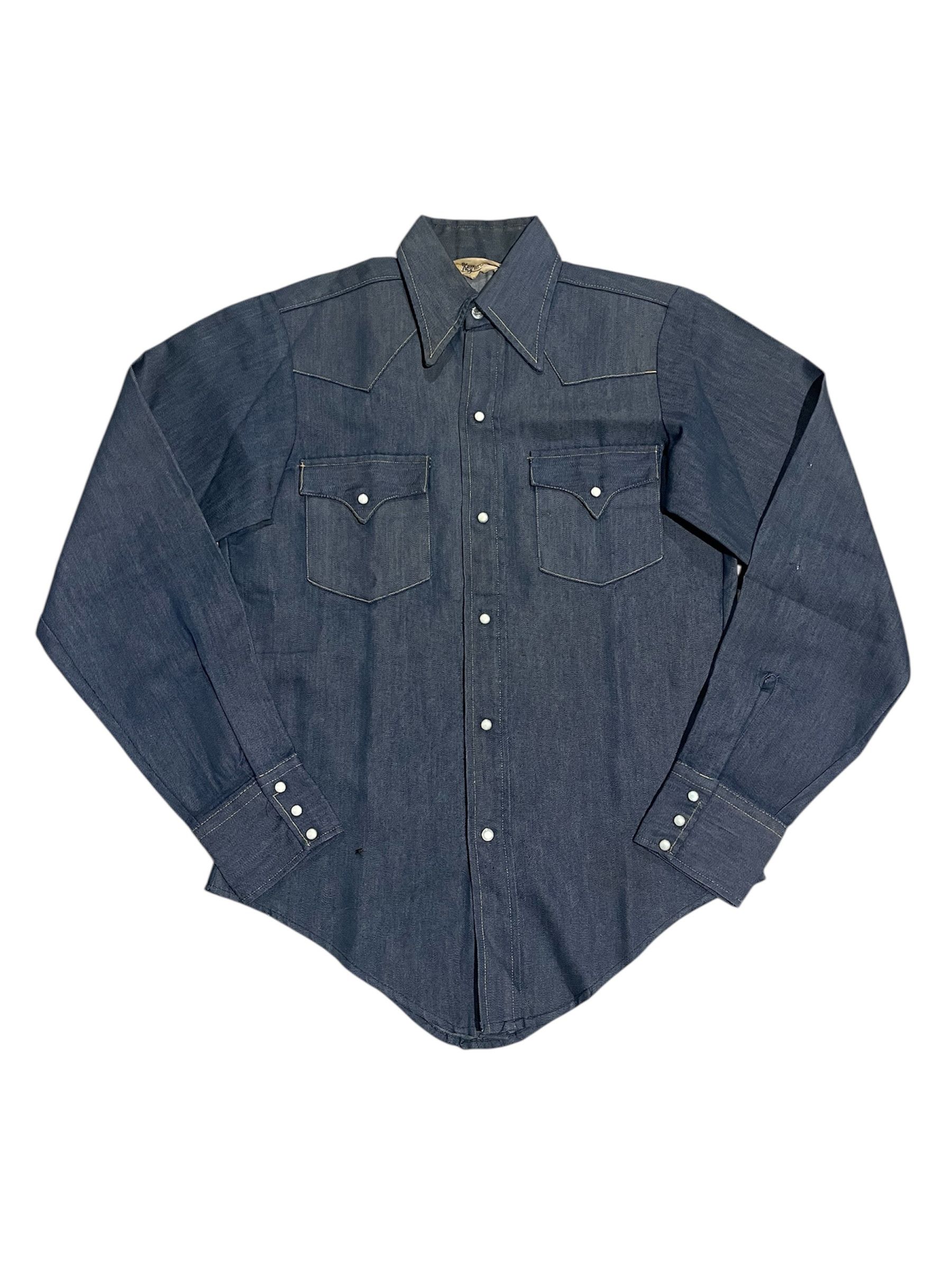 Vintage Vtg 50s Era Key Imperial Button Down Shirt WW2 Denim raw Size US M / EU 48-50 / 2 - 3 Thumbnail