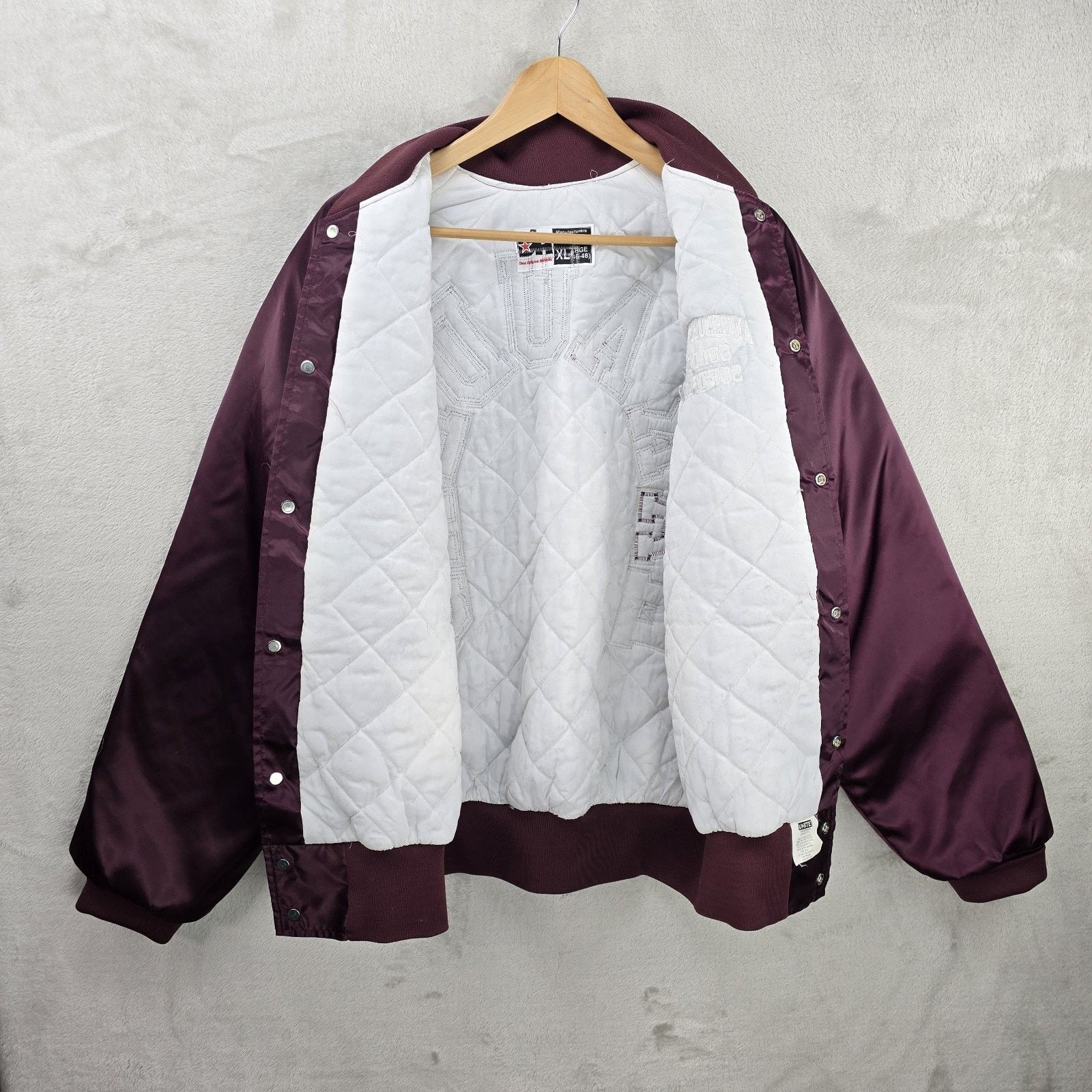 Other Vintage Don Alleson Bomber Jacket XL Maroon Satin Quilted Size US XL / EU 56 / 4 - 4 Thumbnail