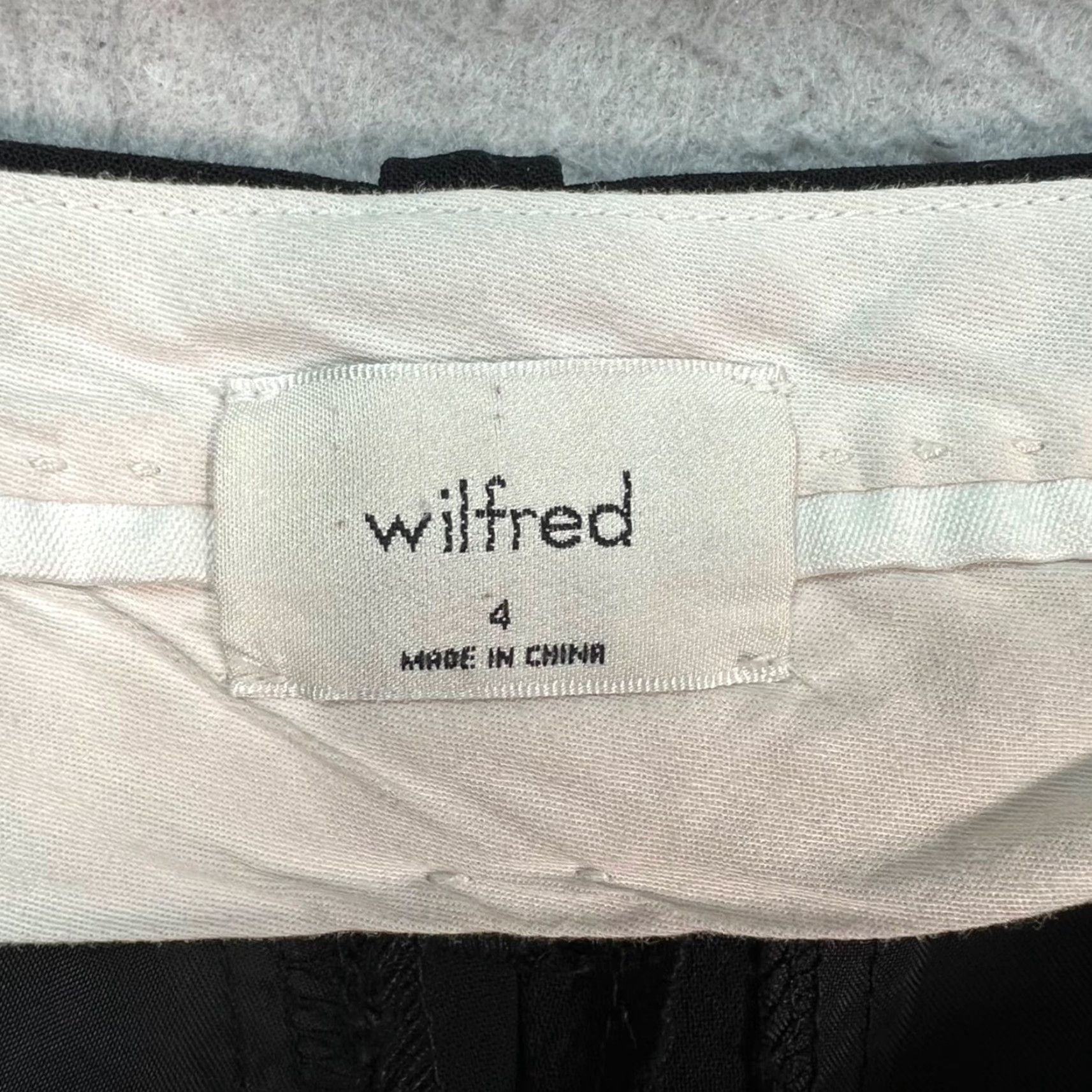 Vintage Wilfred Womens 4 Black Pleated High-Waist Trousers 100% Polyester Pants Dress Pants Women Size 27" / US 4 / IT 40 - 3 Thumbnail