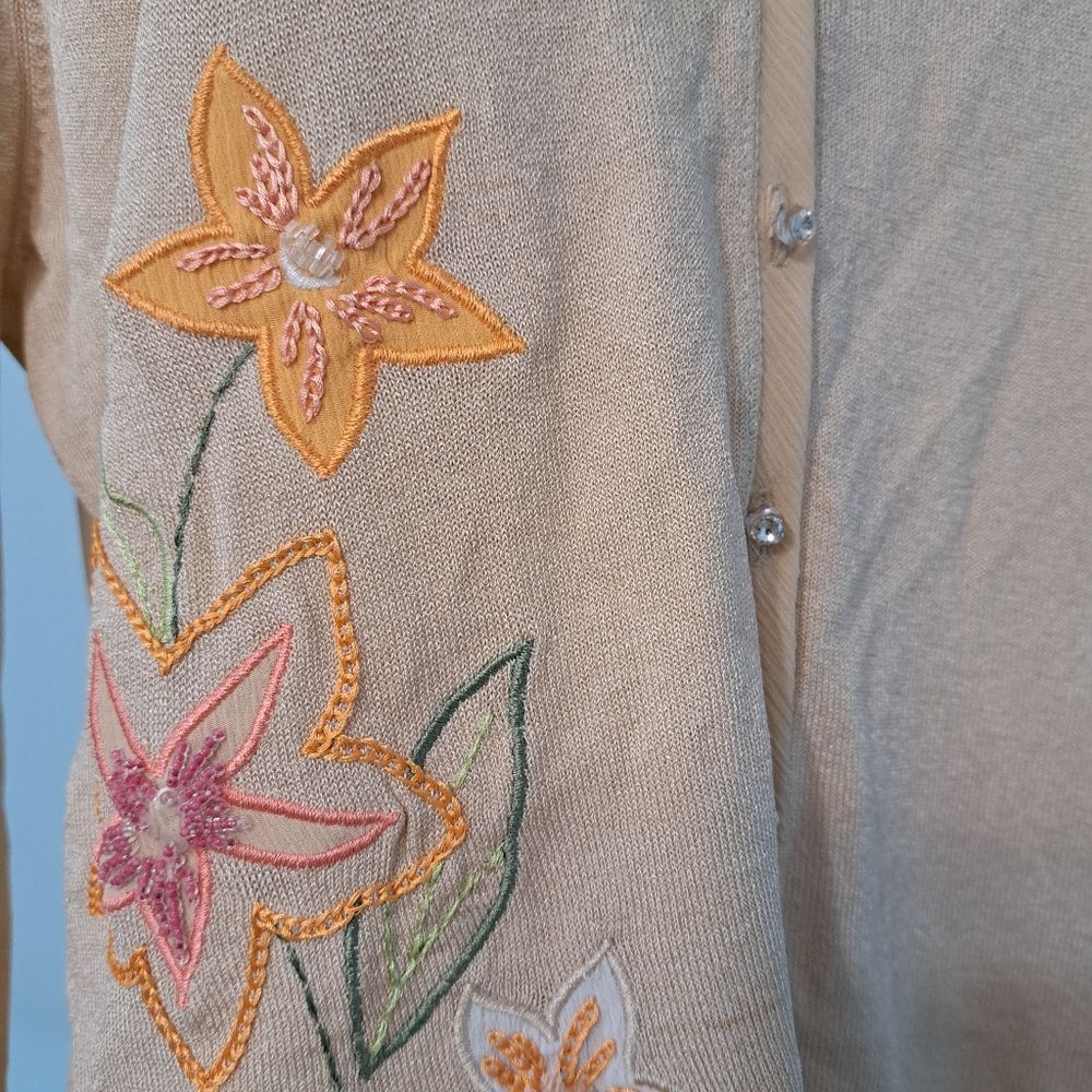 Other Vintage Intuitions Y2K Button Down Floral Stitch Lawn Party Size XL / US 12-14 / IT 48-50 - 7 Thumbnail