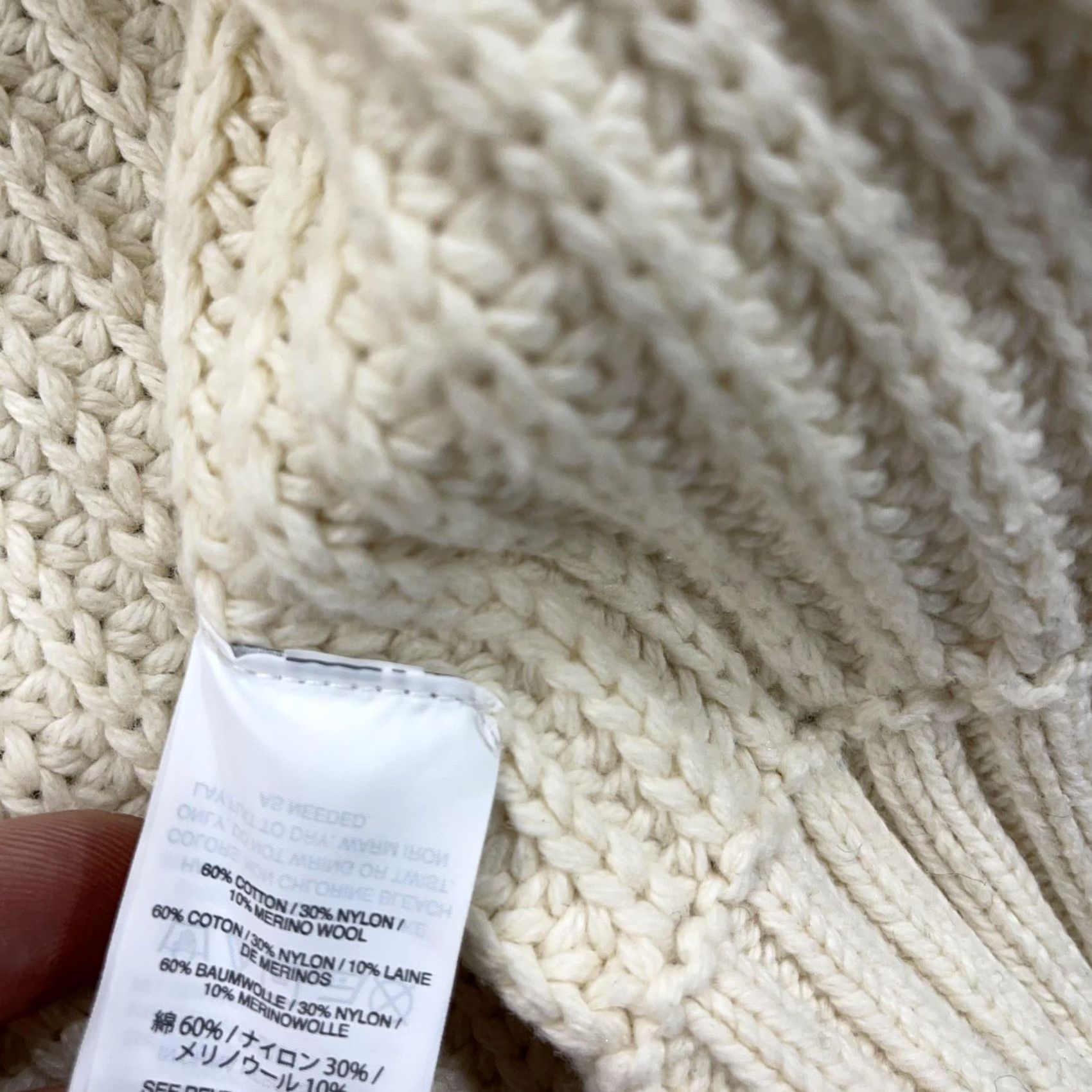 J.Crew J.CREW Sweater Womens Medium White Cable-Knit Fringe Tunic Long Sleeve Crew Neck Heavyweight Cotton Nylon Wool Size M / US 6-8 / IT 42-44 - 6 Thumbnail