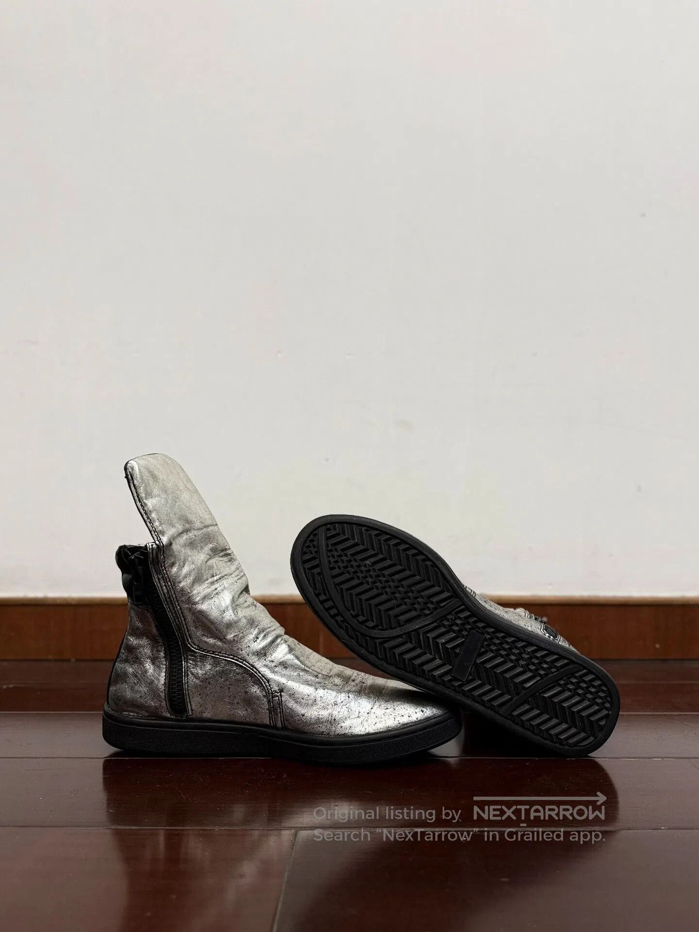 Japanese Brand Metallic Dark Vintage Ankle Boots. Size US 9 / EU 42 - 2 Thumbnail