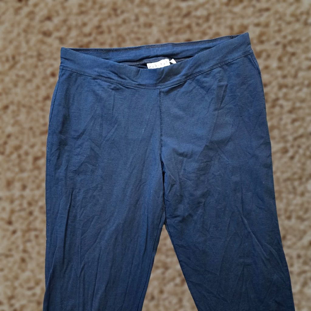 Habitat Habitat Pants Womens Medium Blue Tapered Leggings Stretch Knit Mid Rise Casual Size 32" / US 10 / IT 46 - 1 Thumbnail