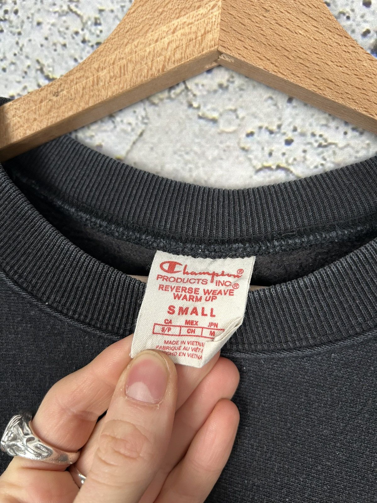 Champion × Vintage Vintage Champion Reverse Weave Black Crewneck 90s Size US S / EU 44-46 / 1 - 5 Thumbnail