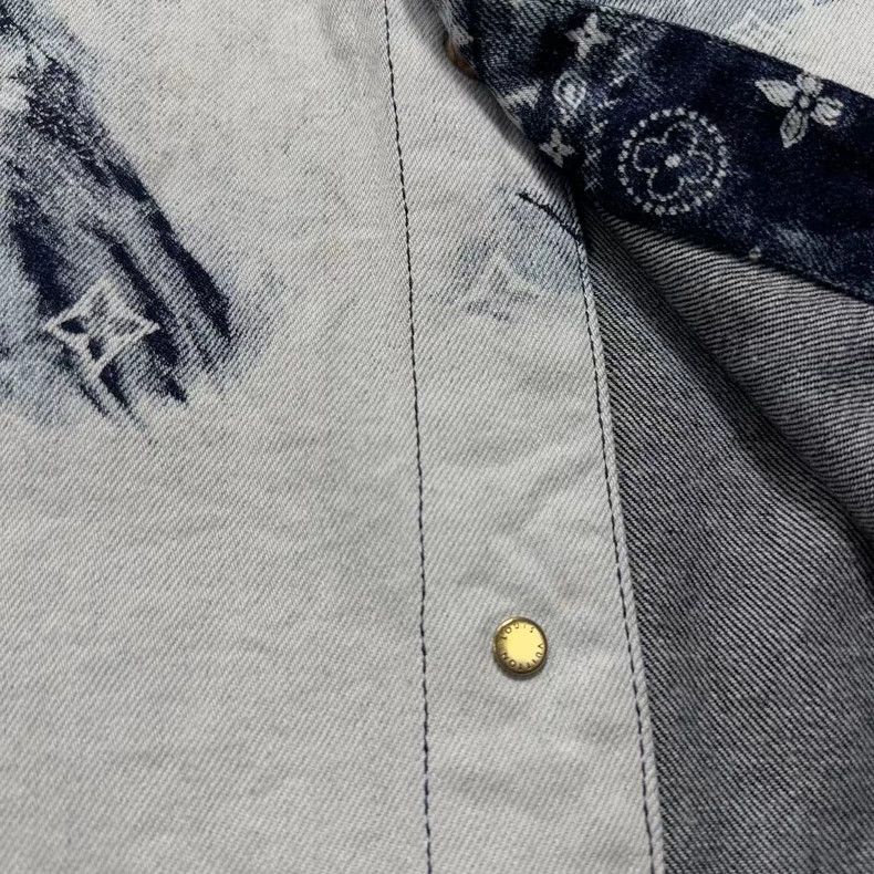 Louis Vuitton LOUIS VUITTON Denim Cashew Flower Tie-Dye Full Logo Short S Size US XL / EU 56 / 4 - 5 Thumbnail