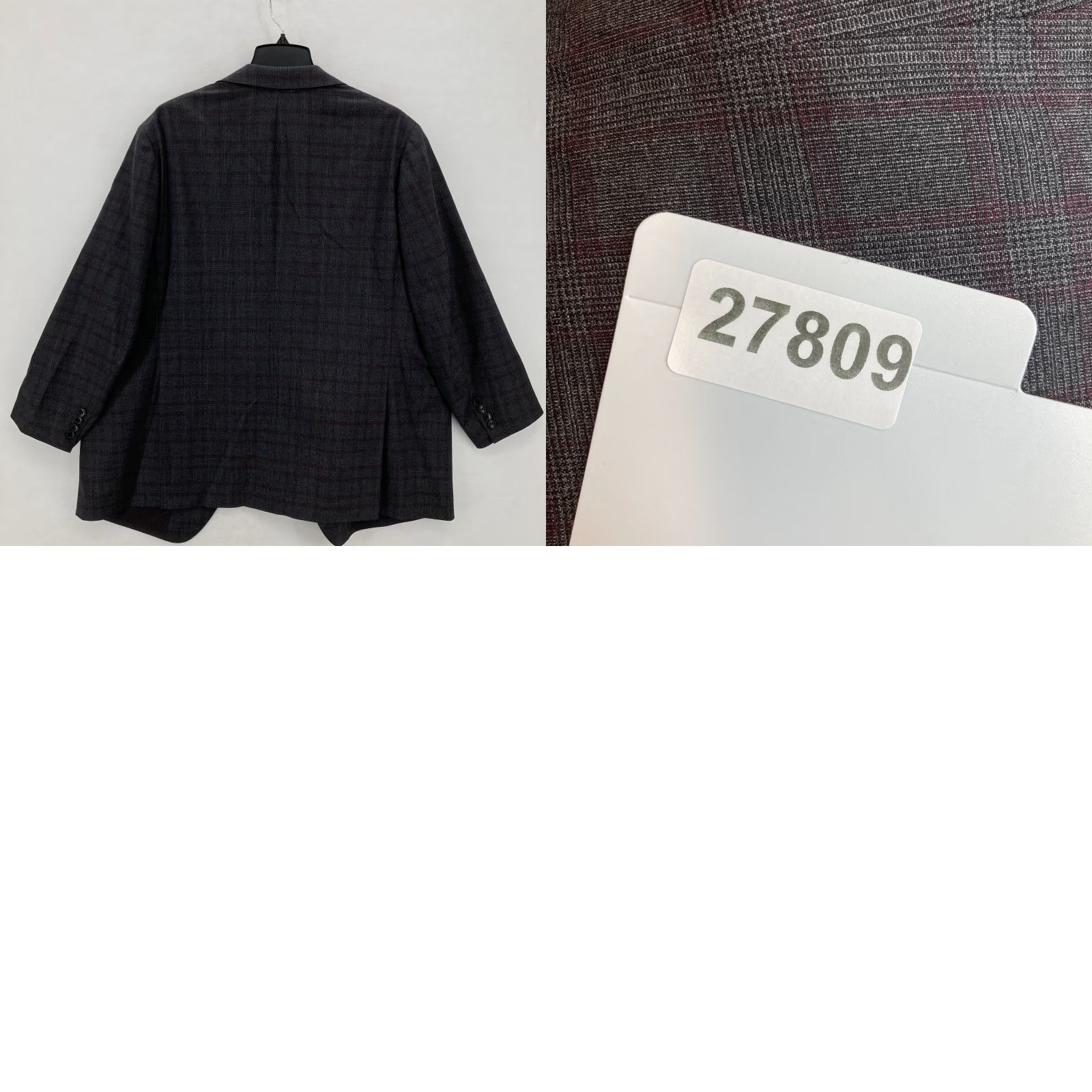 Bonobos Bonobos Blazer Sport Coat Mens 48 Gray Plaid Wool Stretch Tollegno 1900 Italy Size 48R - 9 Thumbnail