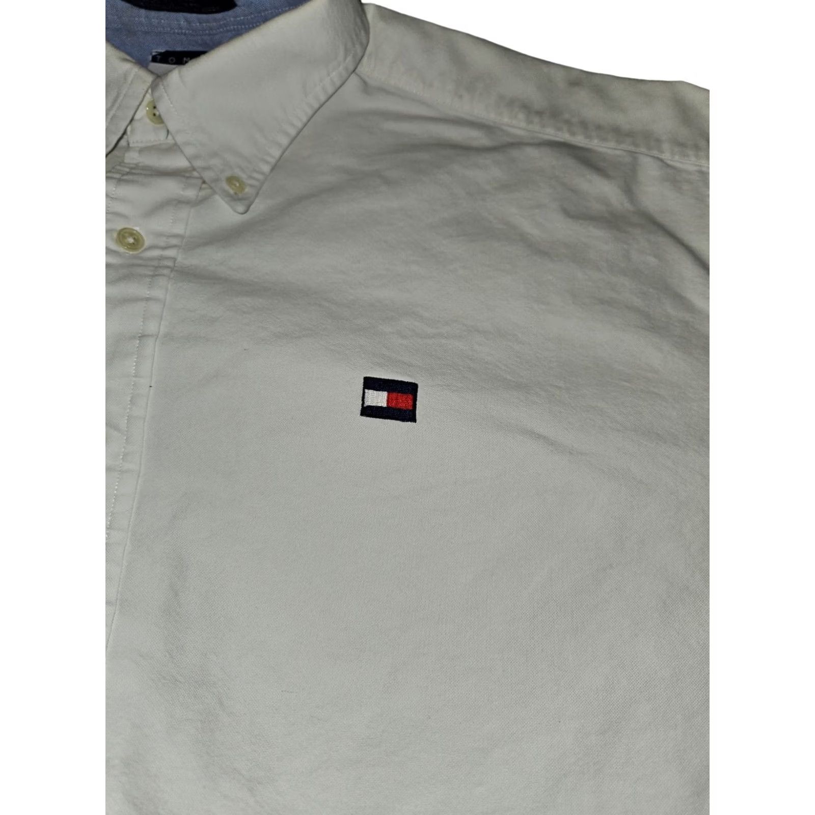 Tommy Hilfiger VINTAGE Tommy Hilfiger Button-Down Shirt Long Sleeve Men's XL Embroidered White Size US XL / EU 56 / 4 - 5 Thumbnail