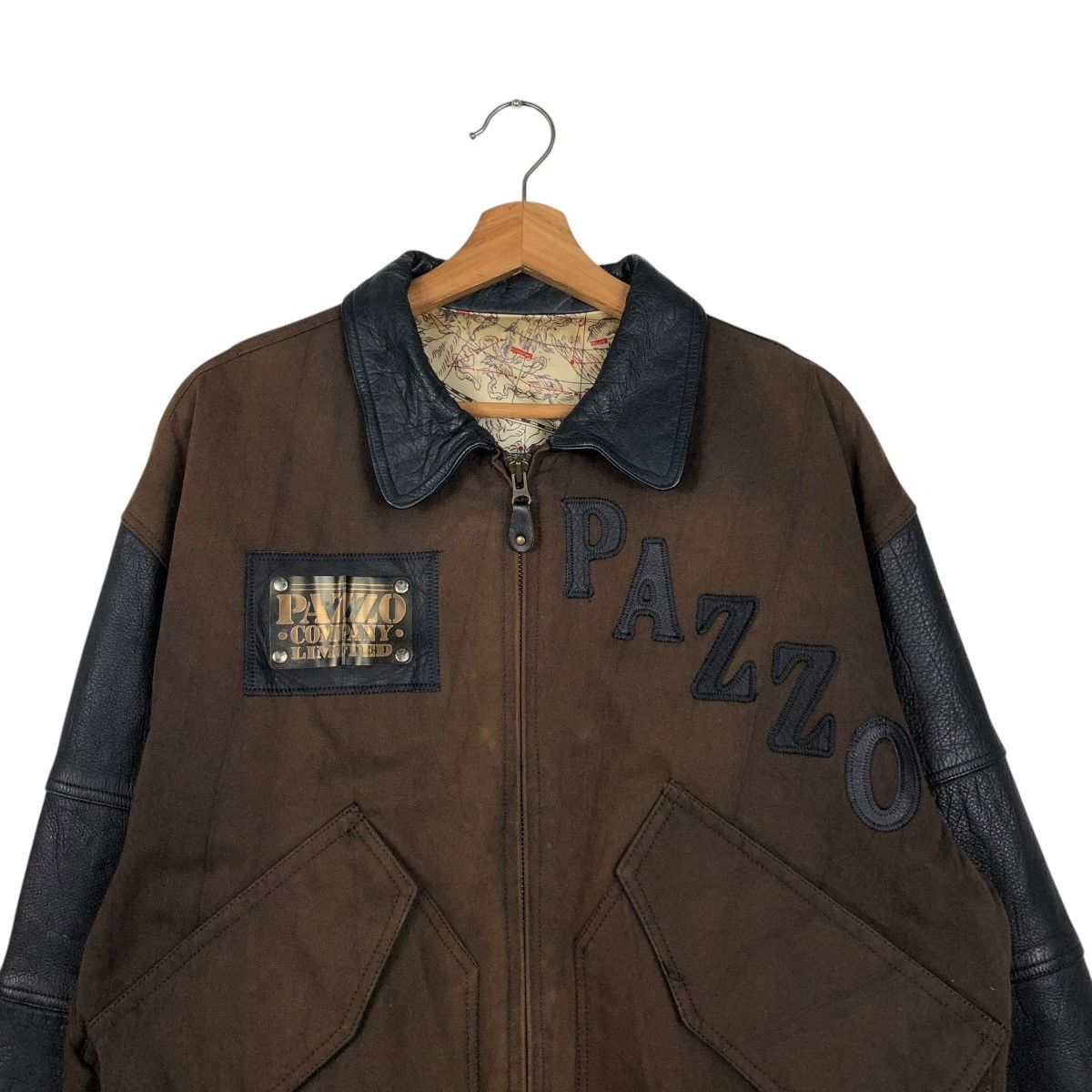 Japanese Brand 🔥VINTAGE BOMBER LEATHER JACKET PAZZO COMPANY ISSEY MIYAKE Size US M / EU 48-50 / 2 - 5 Thumbnail