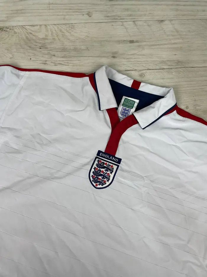 Vintage Score Draw England 2003 2005 Retro Home Shirt Soccer Jersey Size US L / EU 52-54 / 3 - 2 Thumbnail